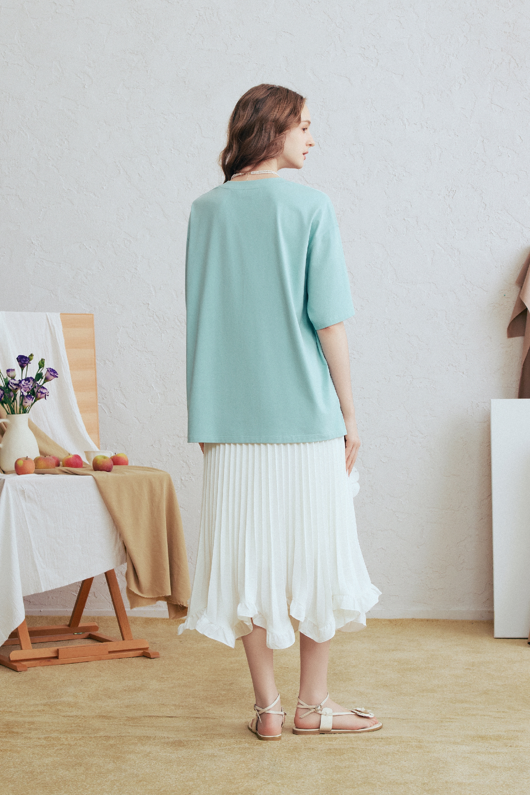 Crochet Flower Printed T-Shirt