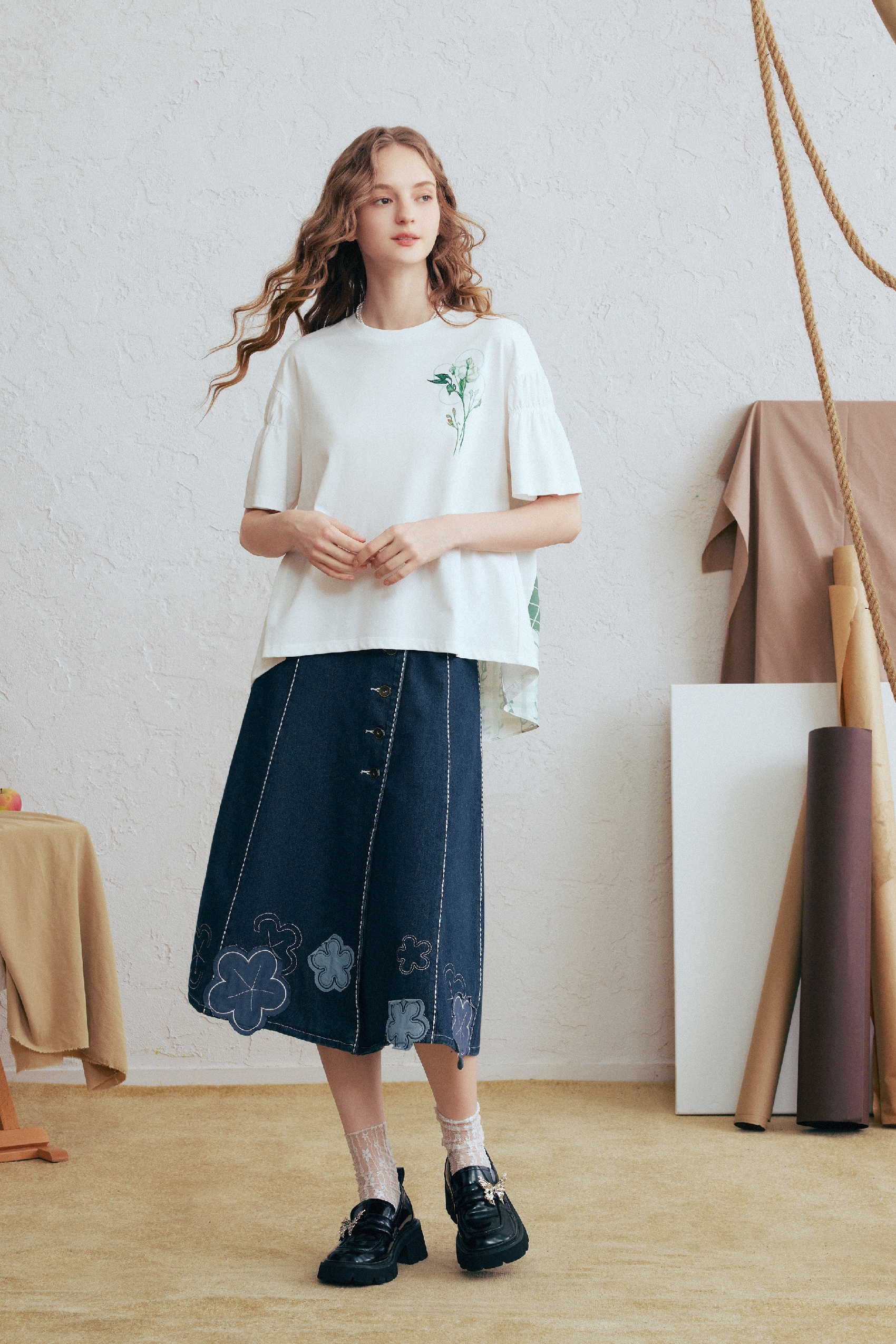 White Embroidered T-Shirt