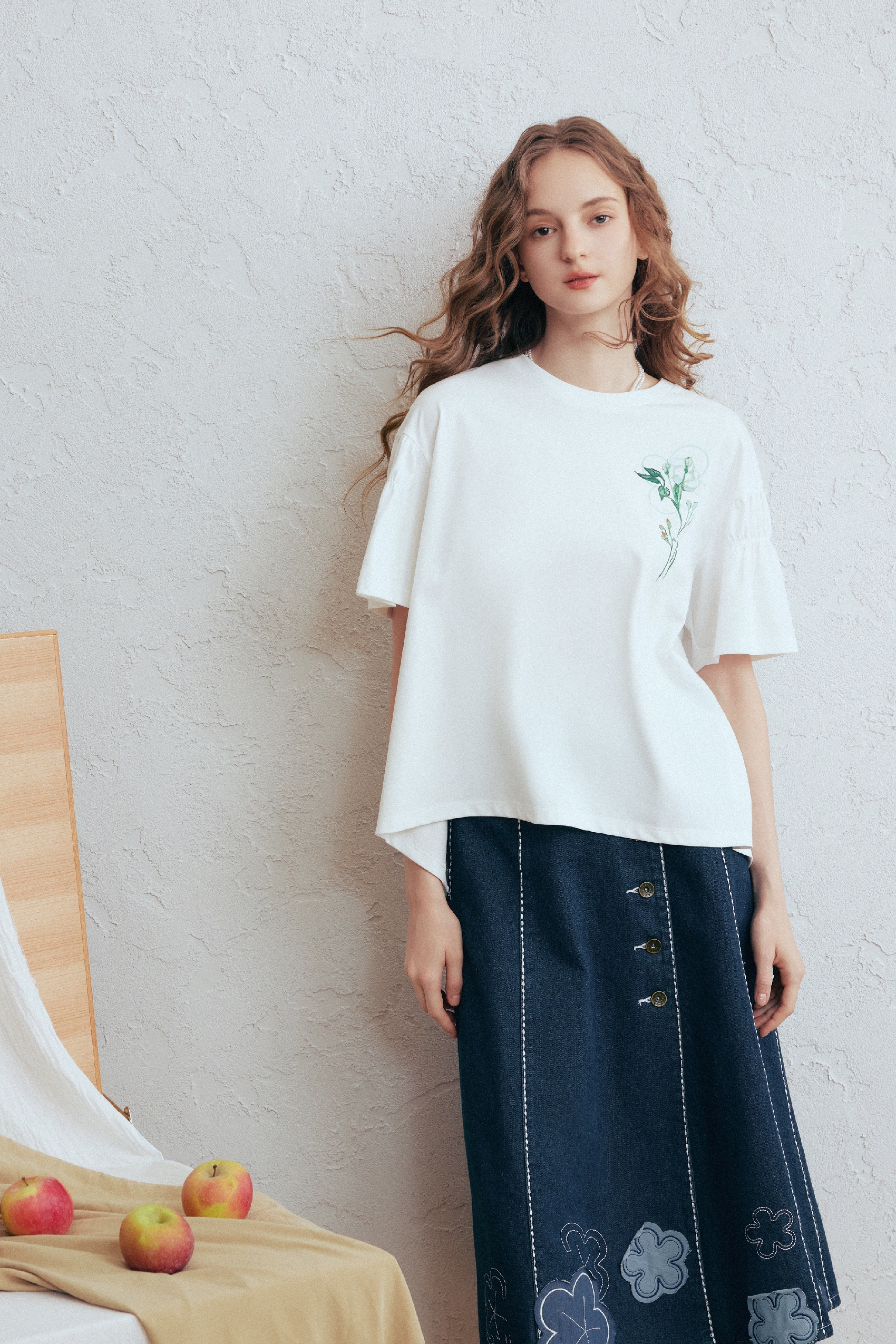 White Embroidered T-Shirt
