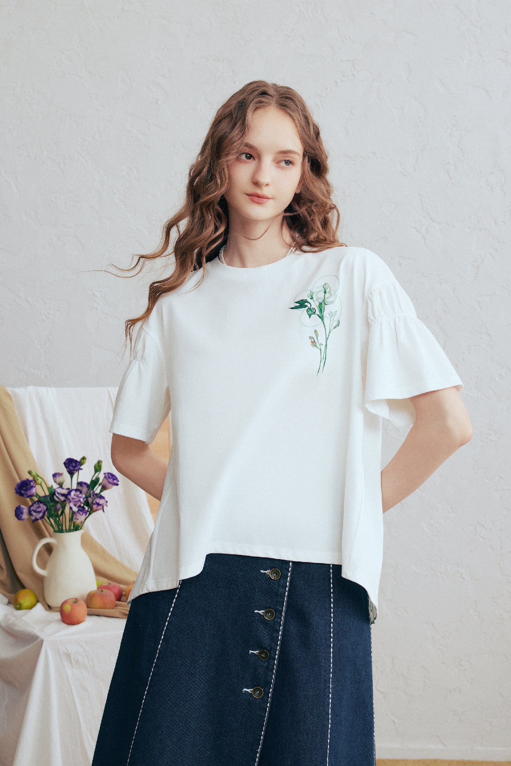 White Embroidered T-Shirt