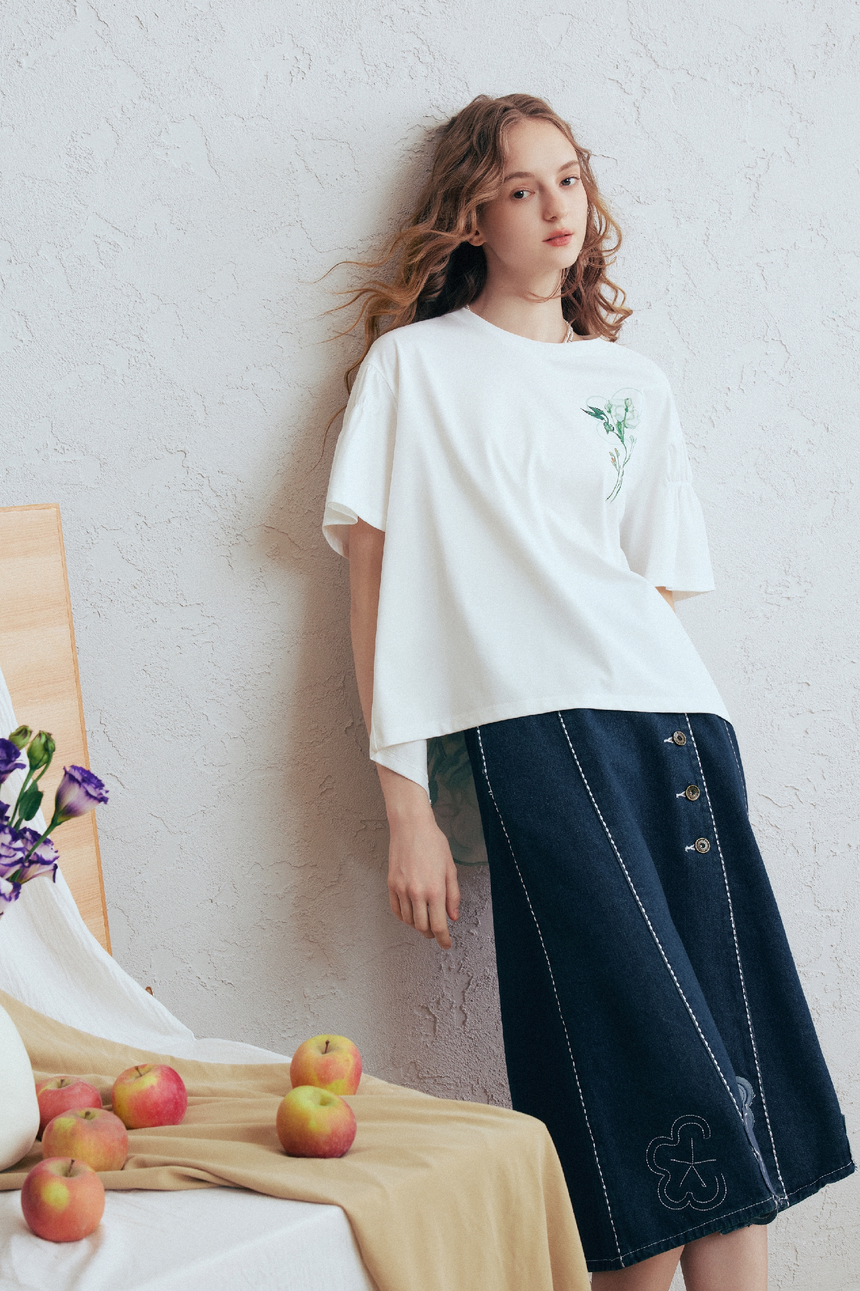 White Embroidered T-Shirt