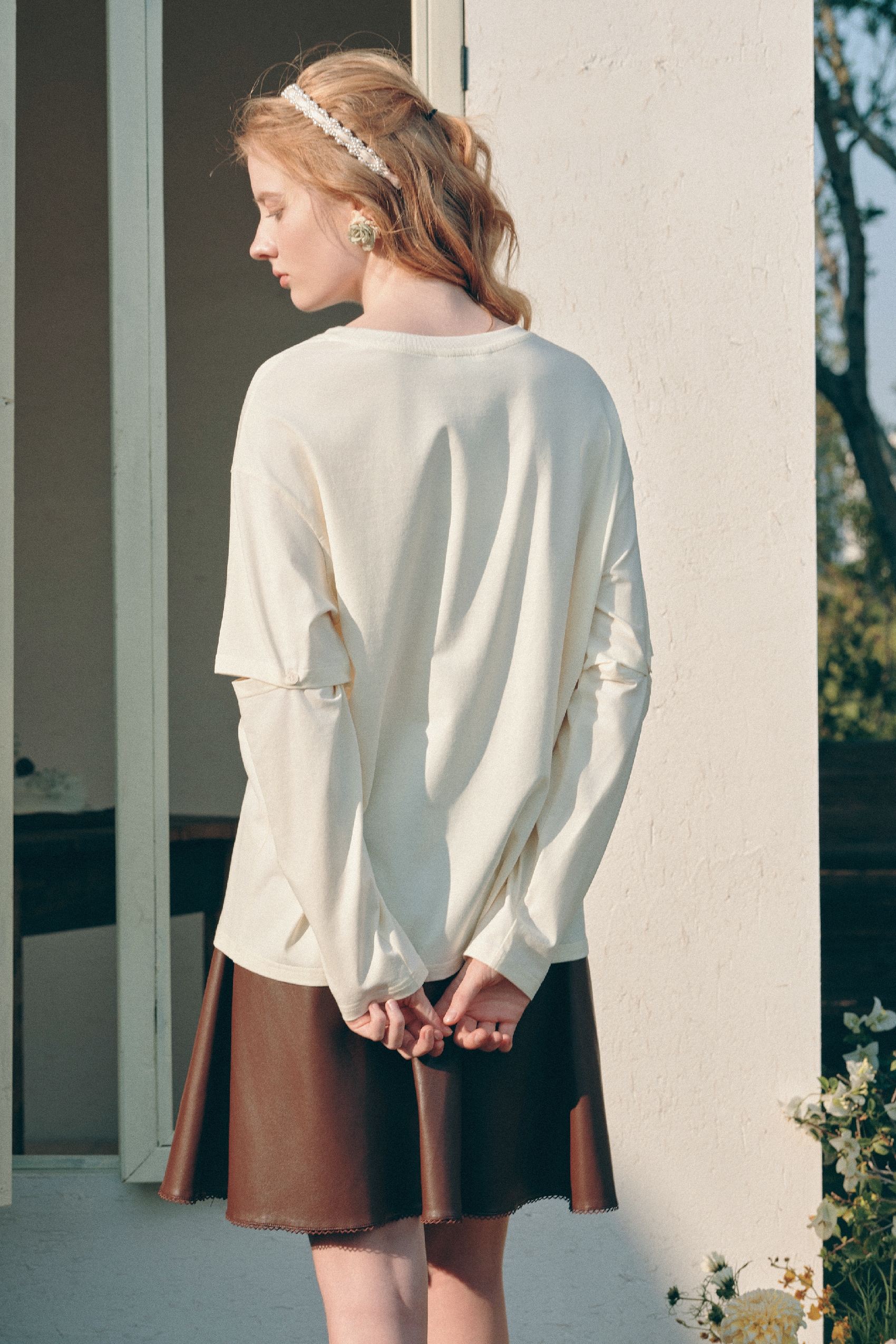 Loose-Fit Printed Long Sleeve T-Shirt