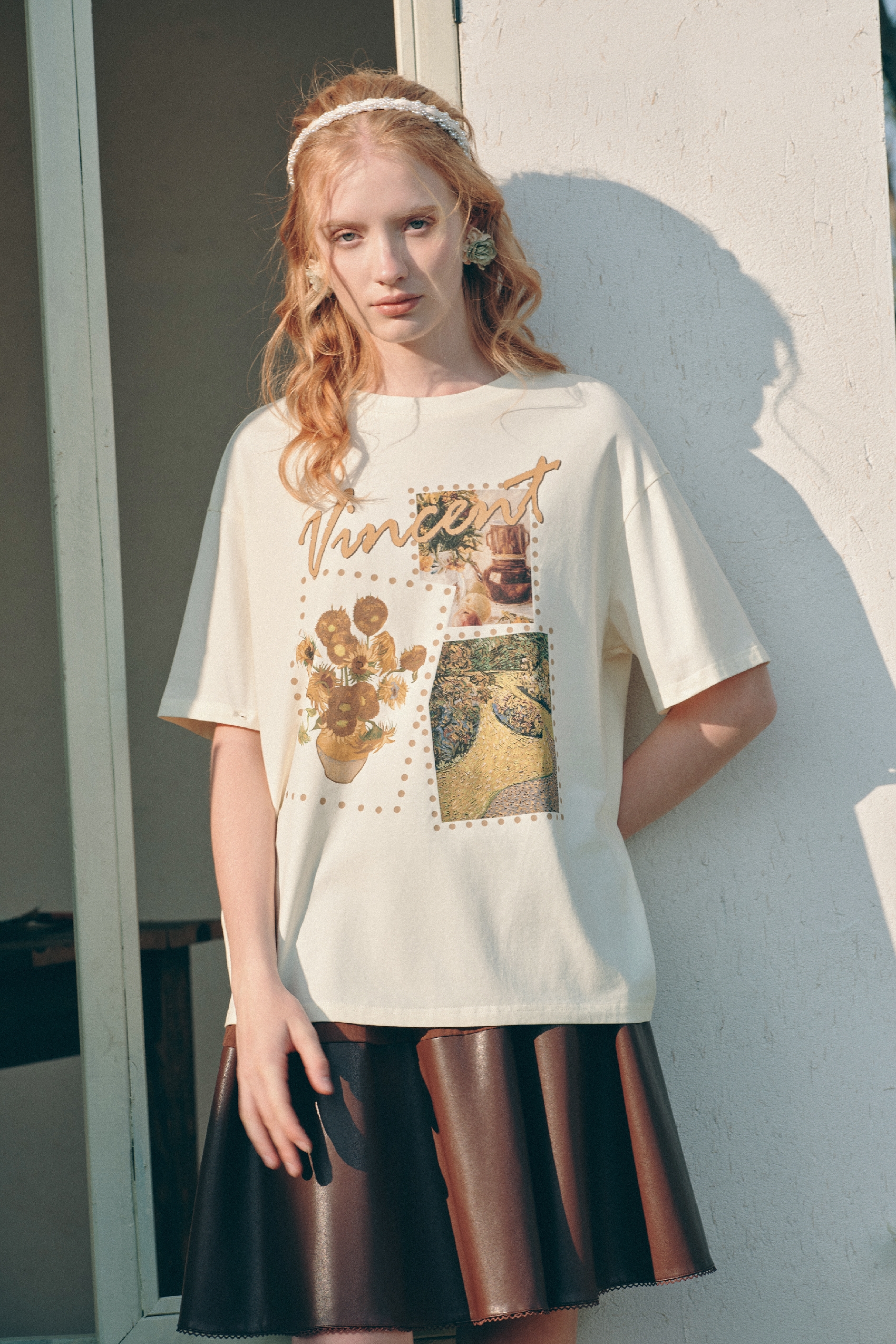 Loose-Fit Printed Long Sleeve T-Shirt