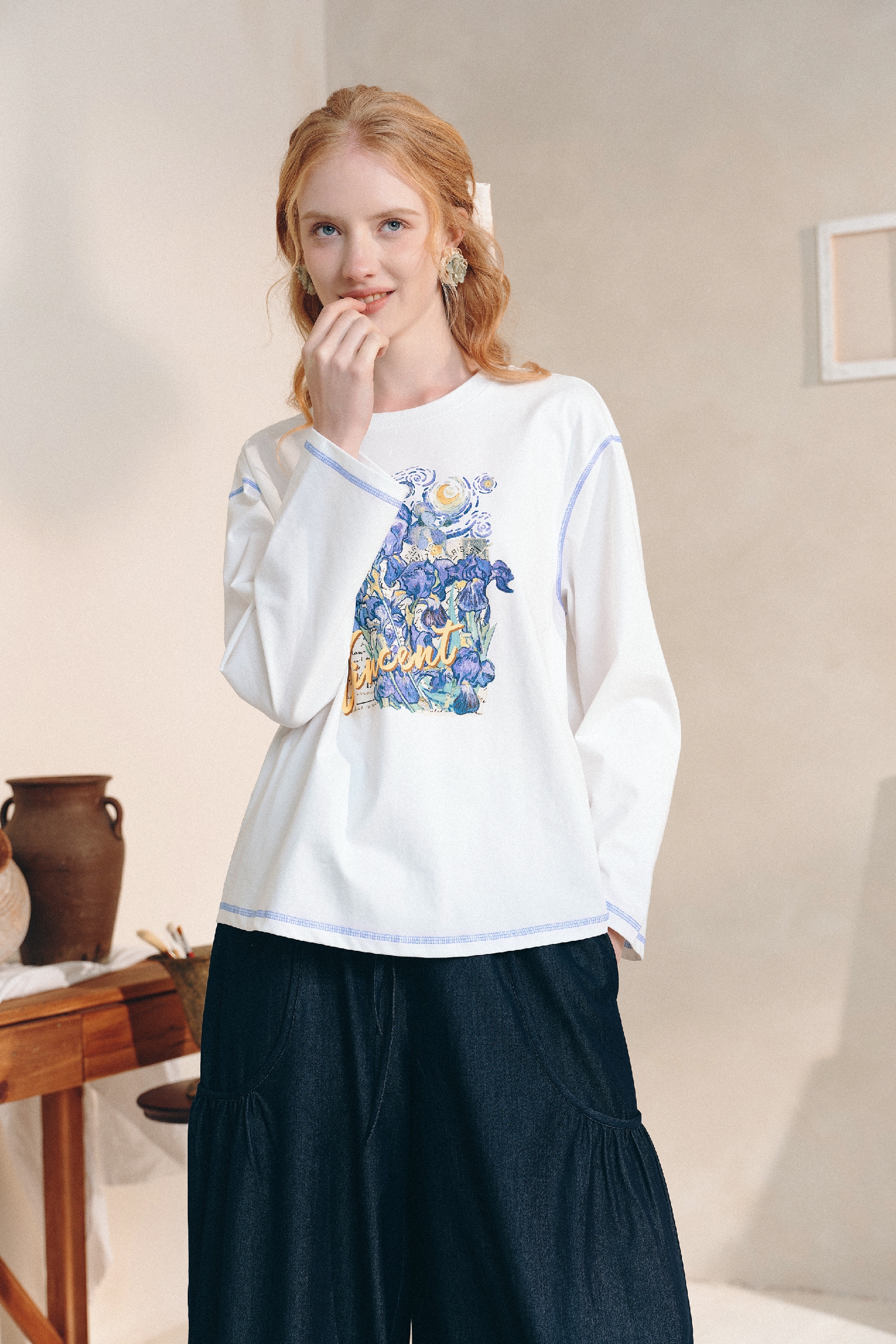 Relaxed Casual Long Sleeve T-Shirt