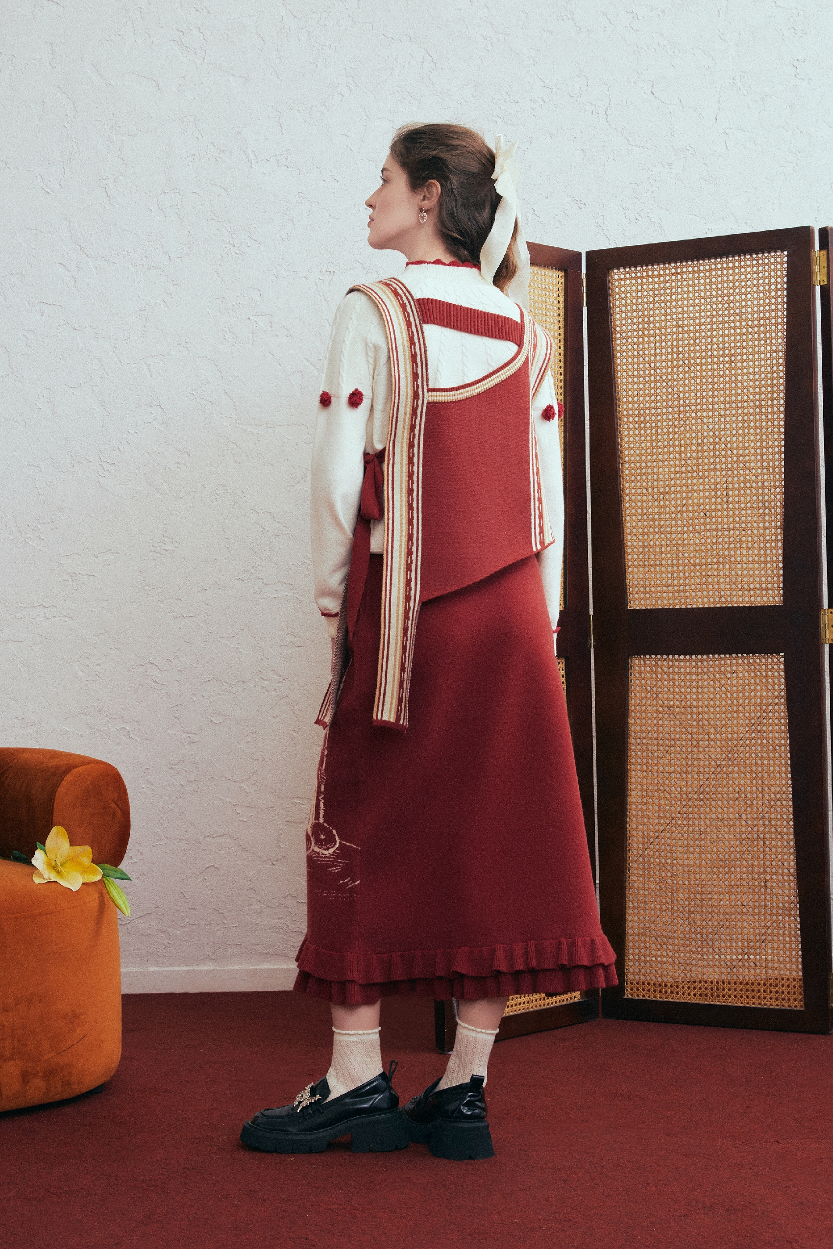 Knit Vest & Skirt Two-Piece Set