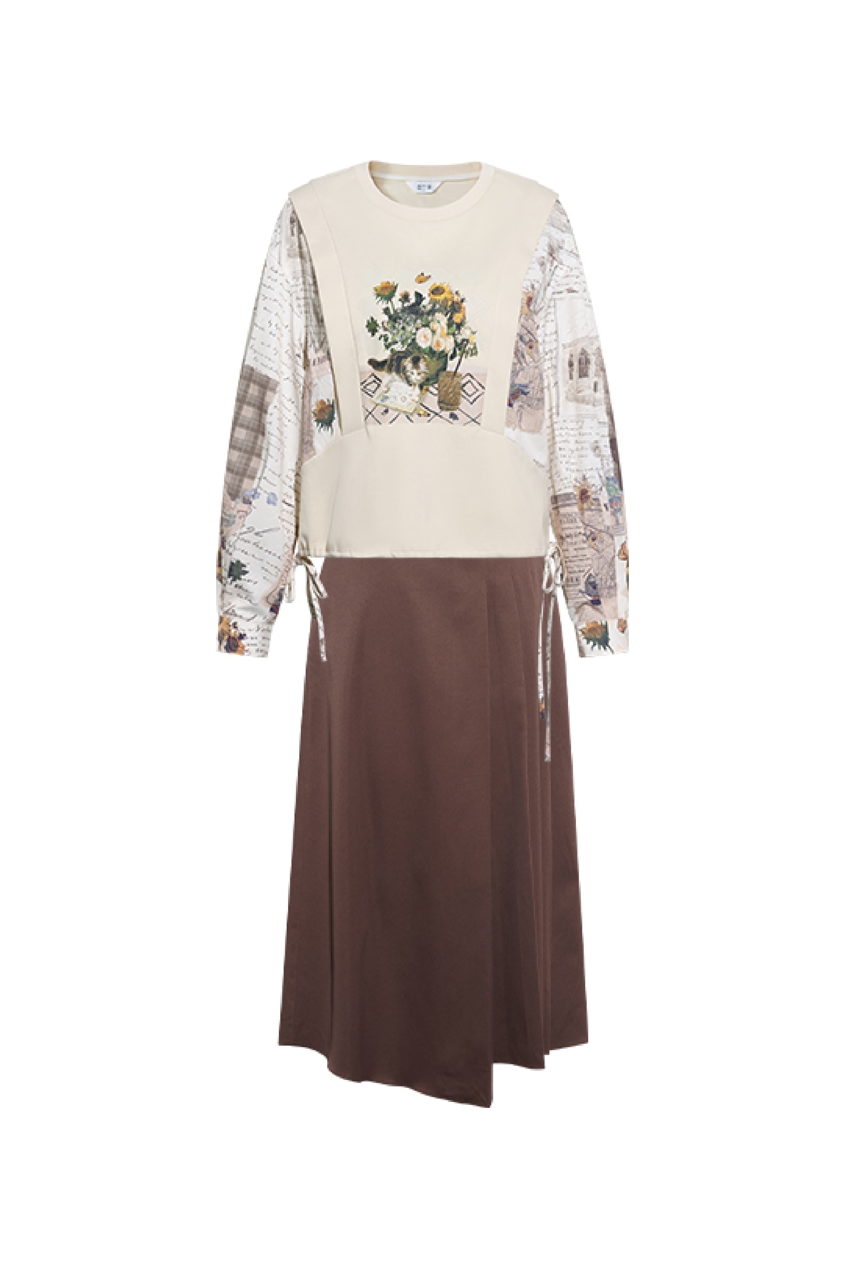 Layered-Look Top & Skirt Two-Piece Set