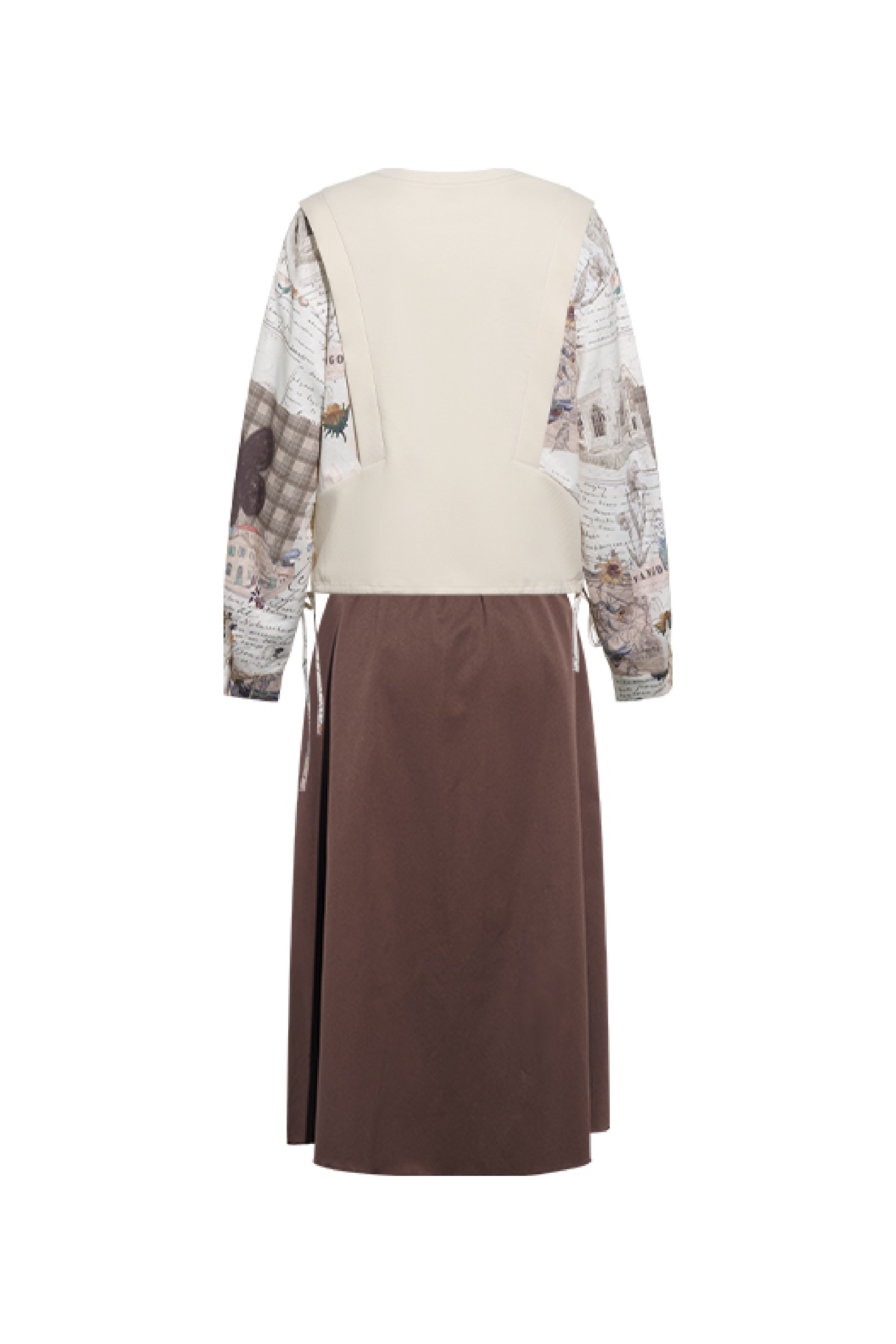 Layered-Look Top & Skirt Two-Piece Set