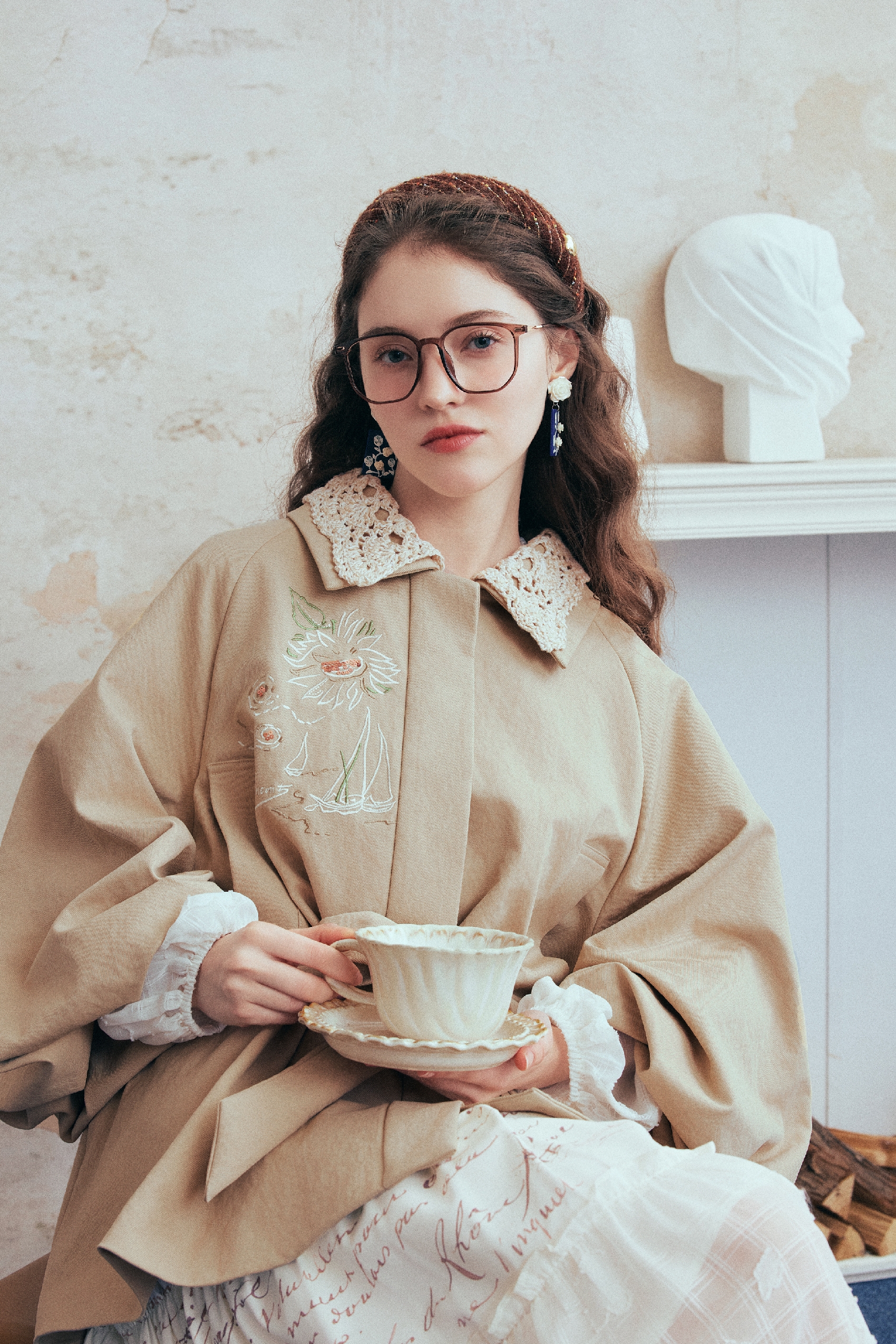 Mid-Length Waist-Cinched Trench Coat