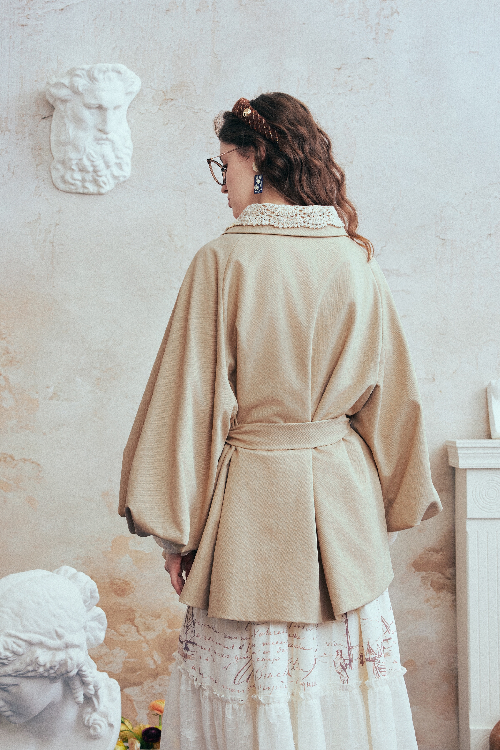 Mid-Length Waist-Cinched Trench Coat