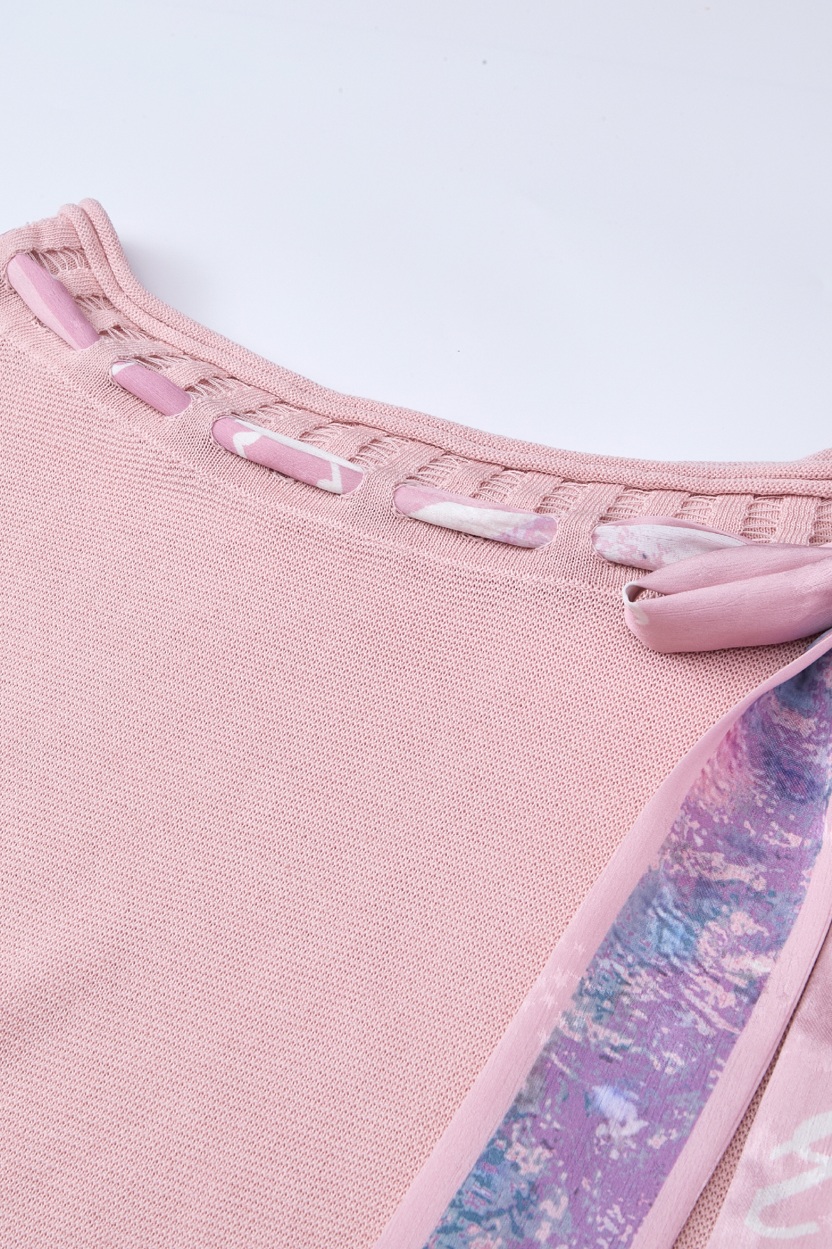 Pink Printed Knit Sweater