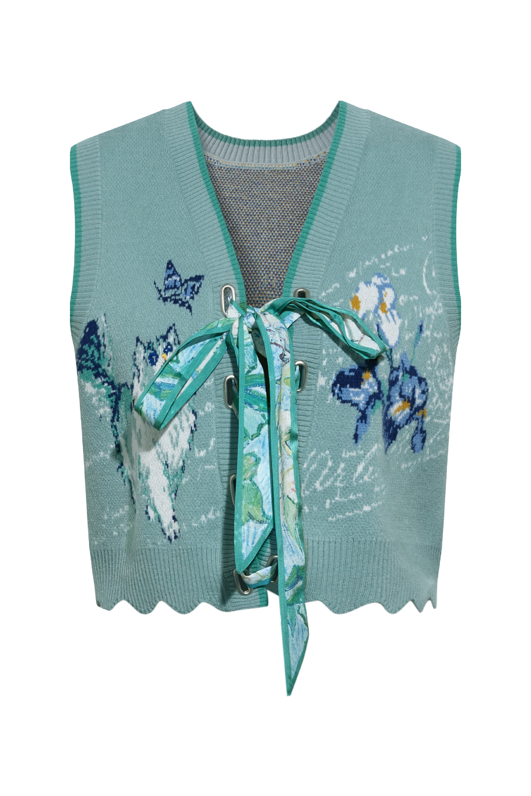 Jacquard Layered Knit Vest