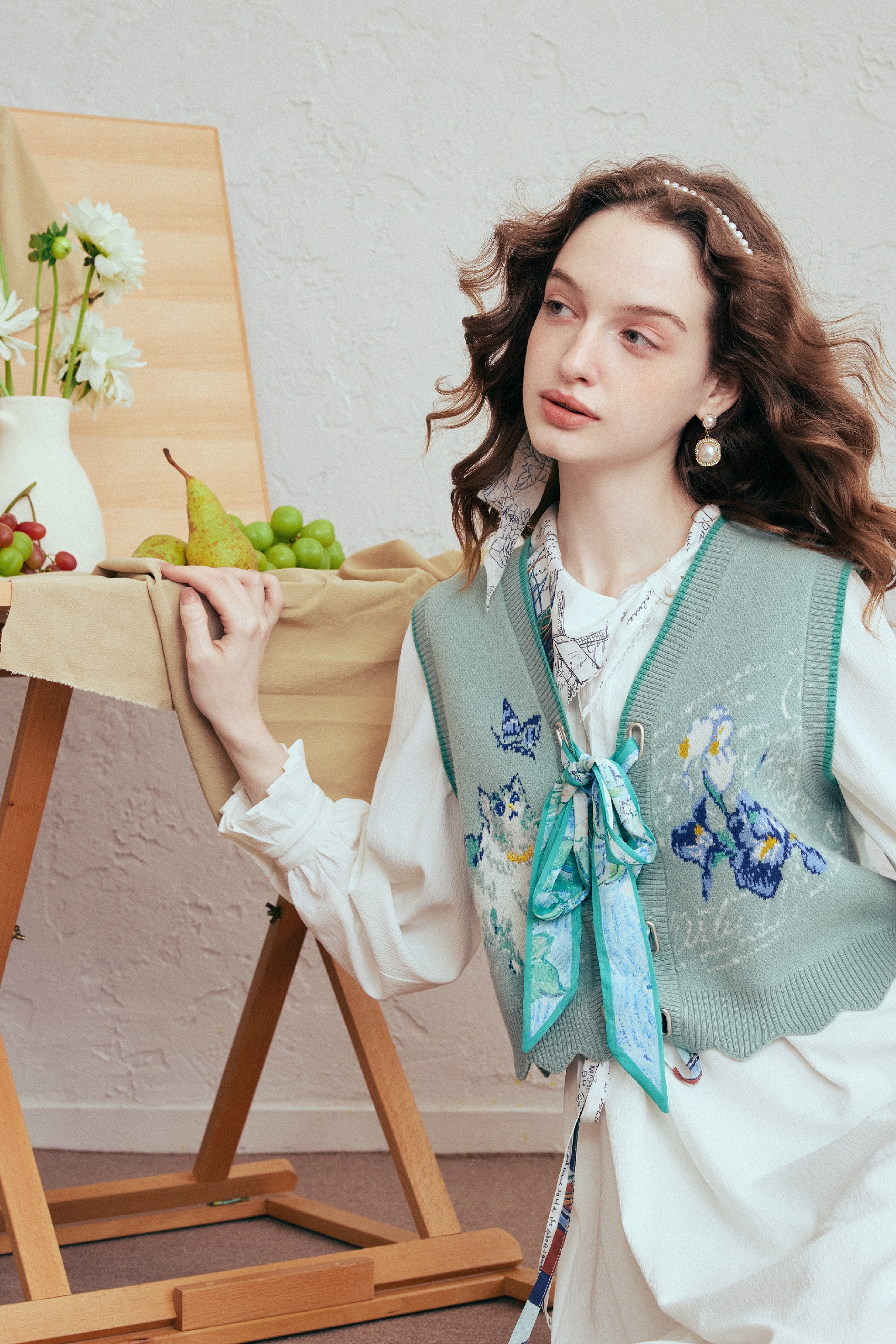 Jacquard Layered Knit Vest