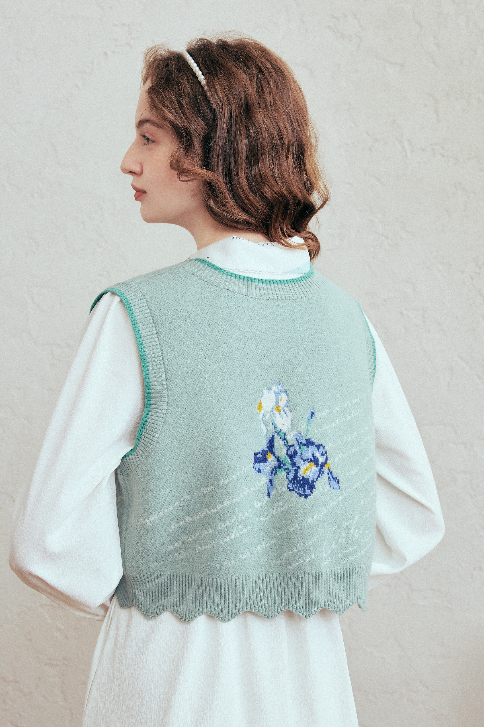 Jacquard Layered Knit Vest