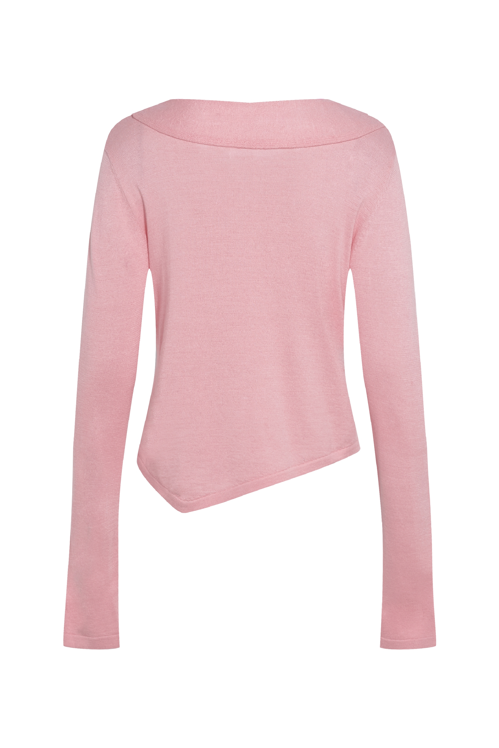 Pink Asymmetrical Knit Sweater