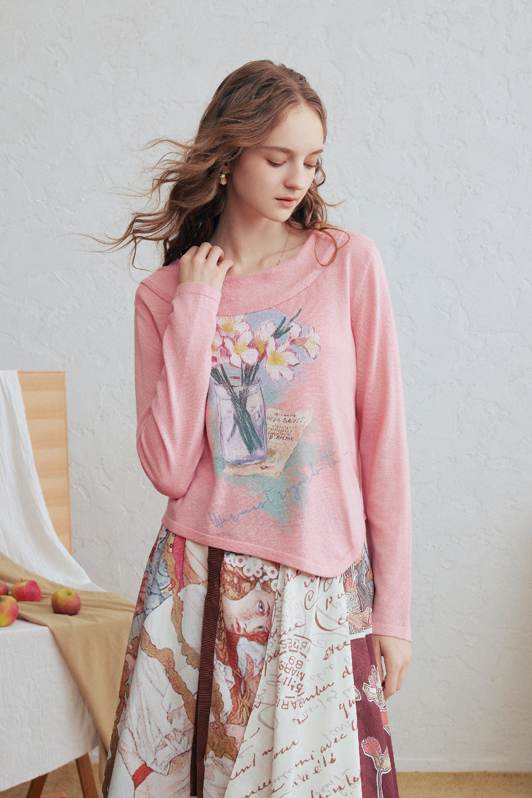 Pink Asymmetrical Knit Sweater