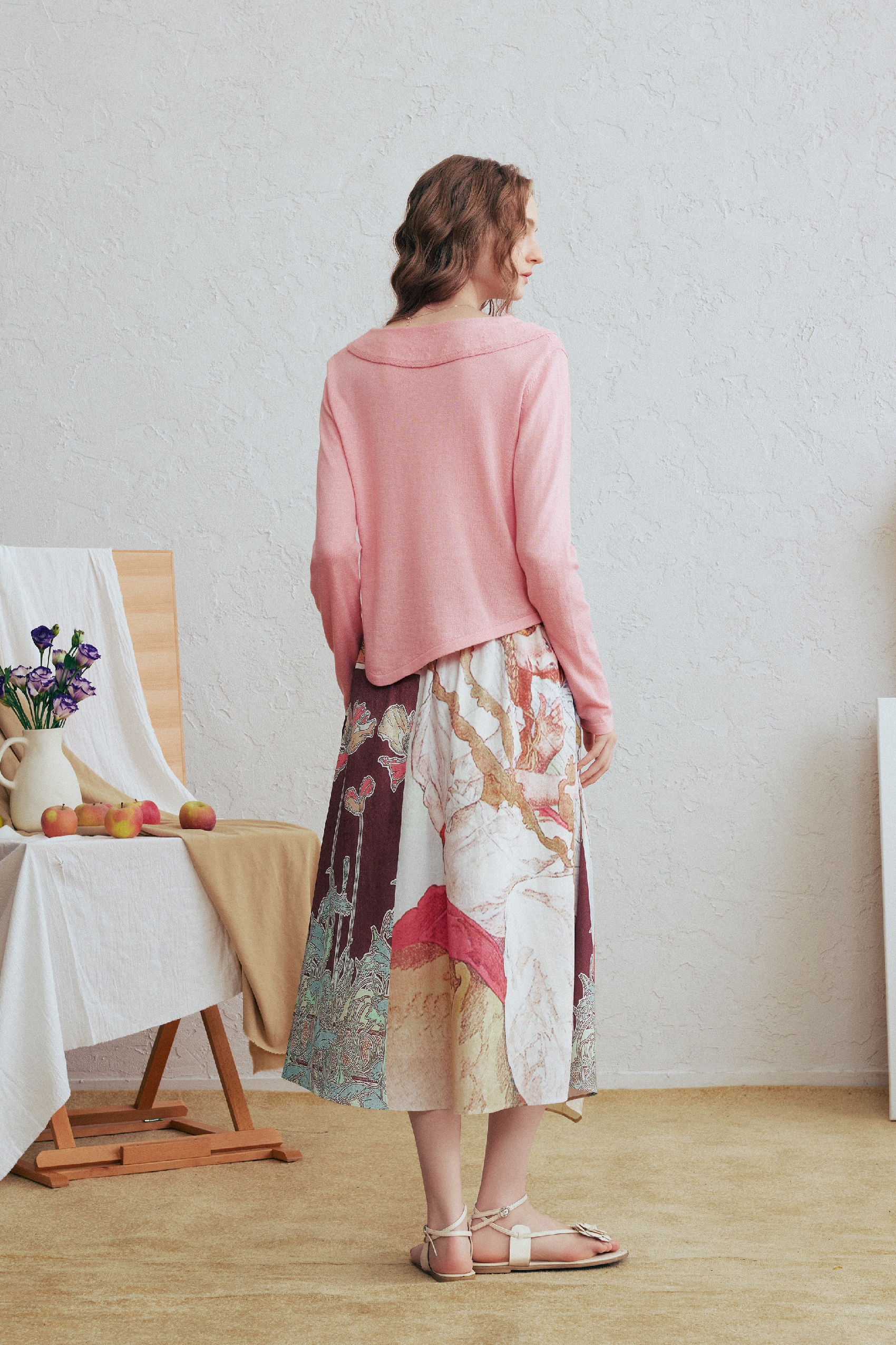 Pink Asymmetrical Knit Sweater