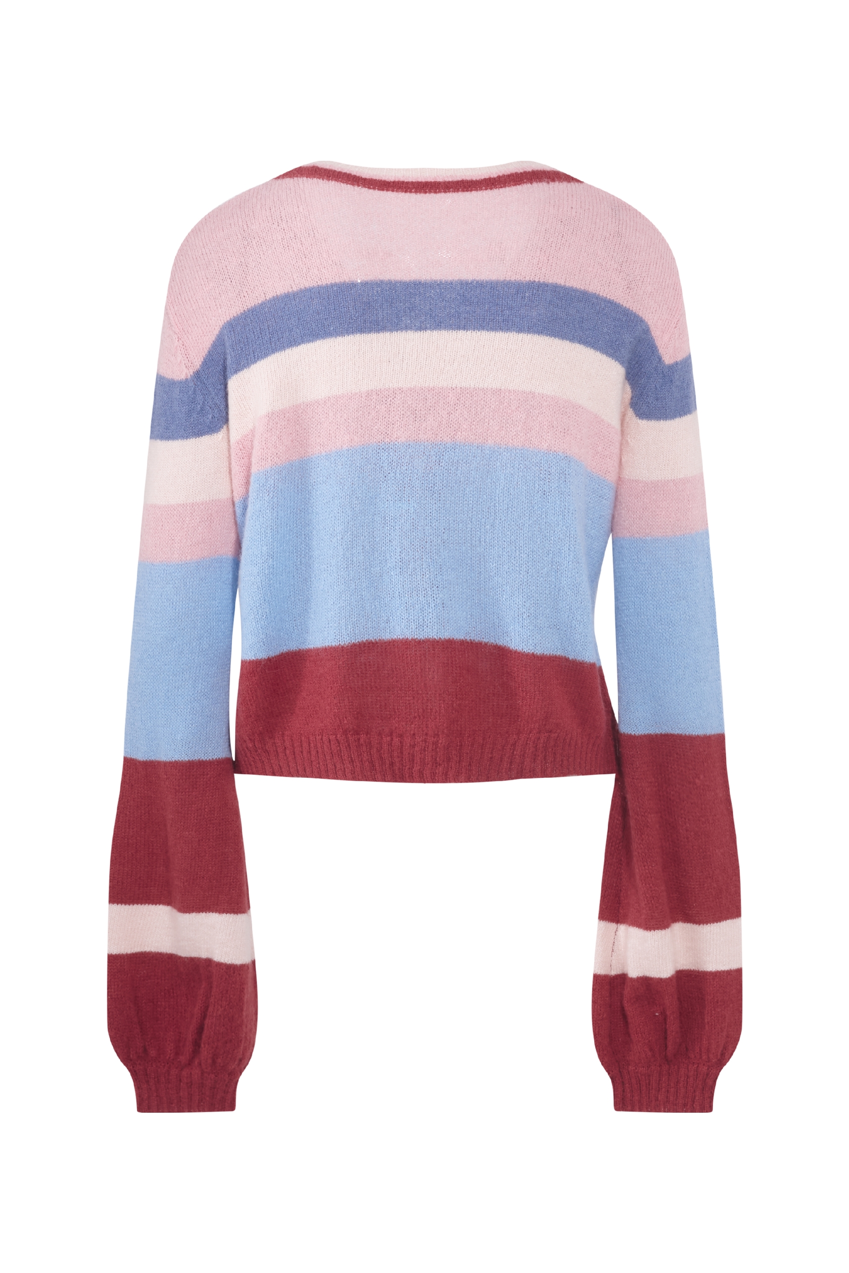 Colorblock Floral Knit Sweater