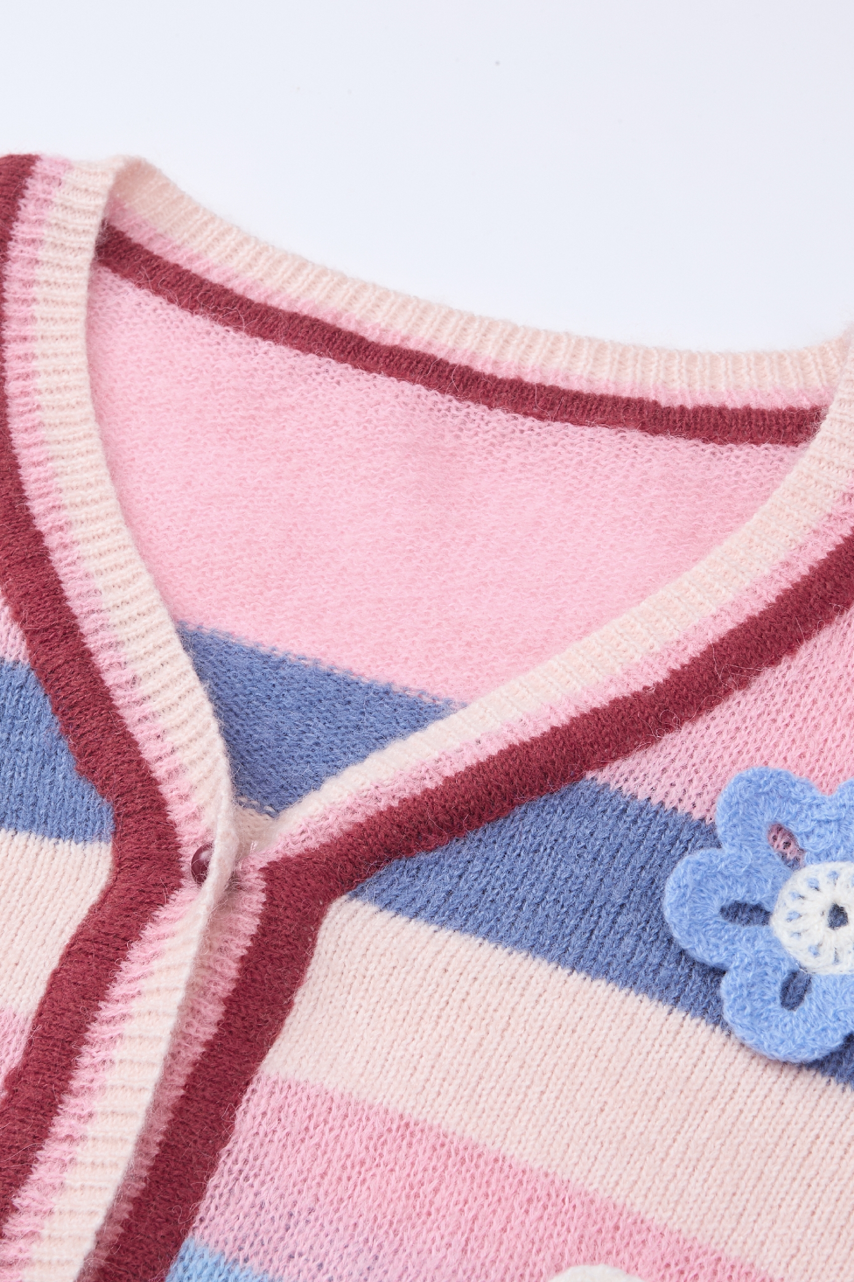 Colorblock Floral Knit Sweater