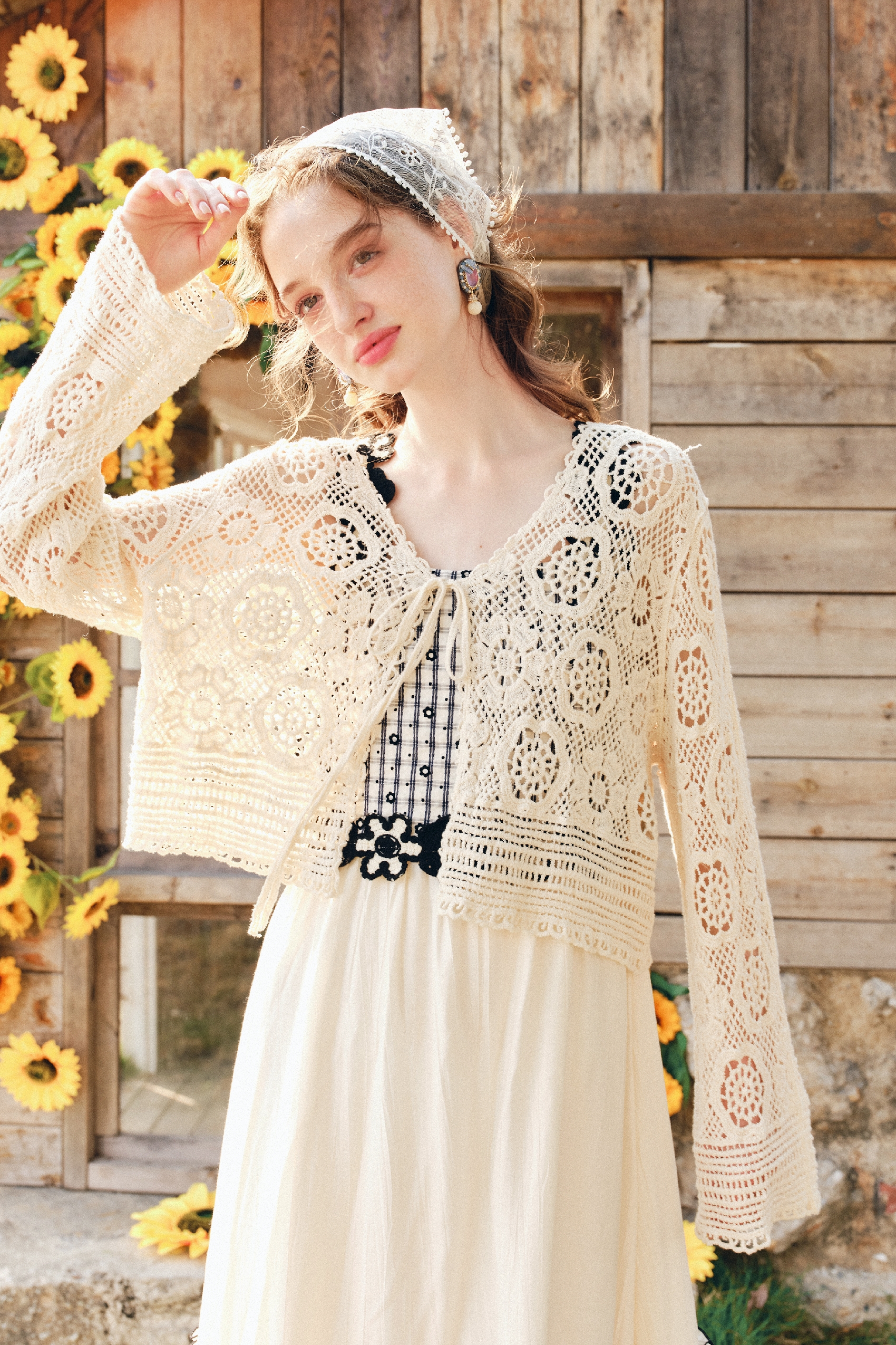 French-Style Apricot Knit Top