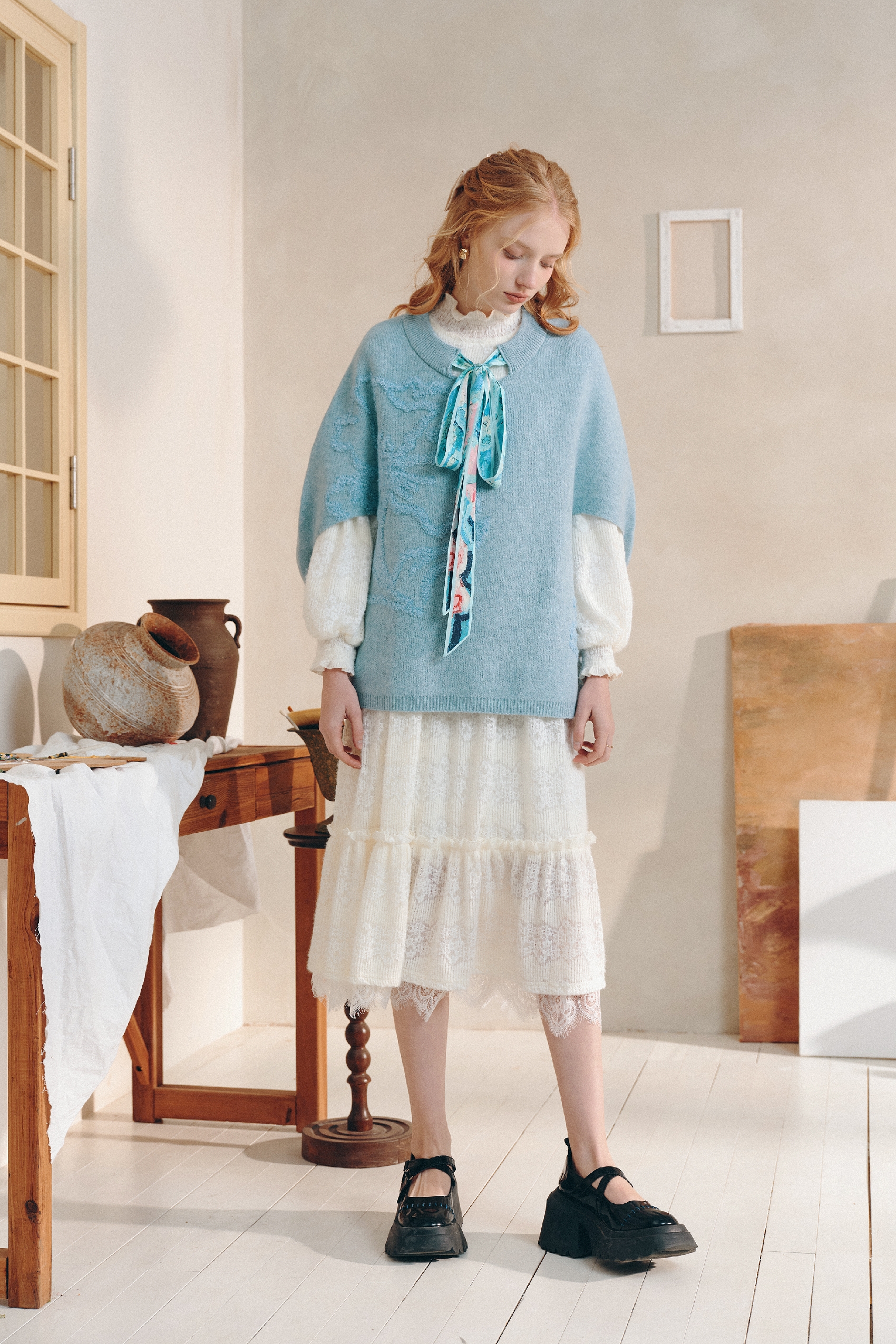 Loose Batwing Sleeve Knit Sweater