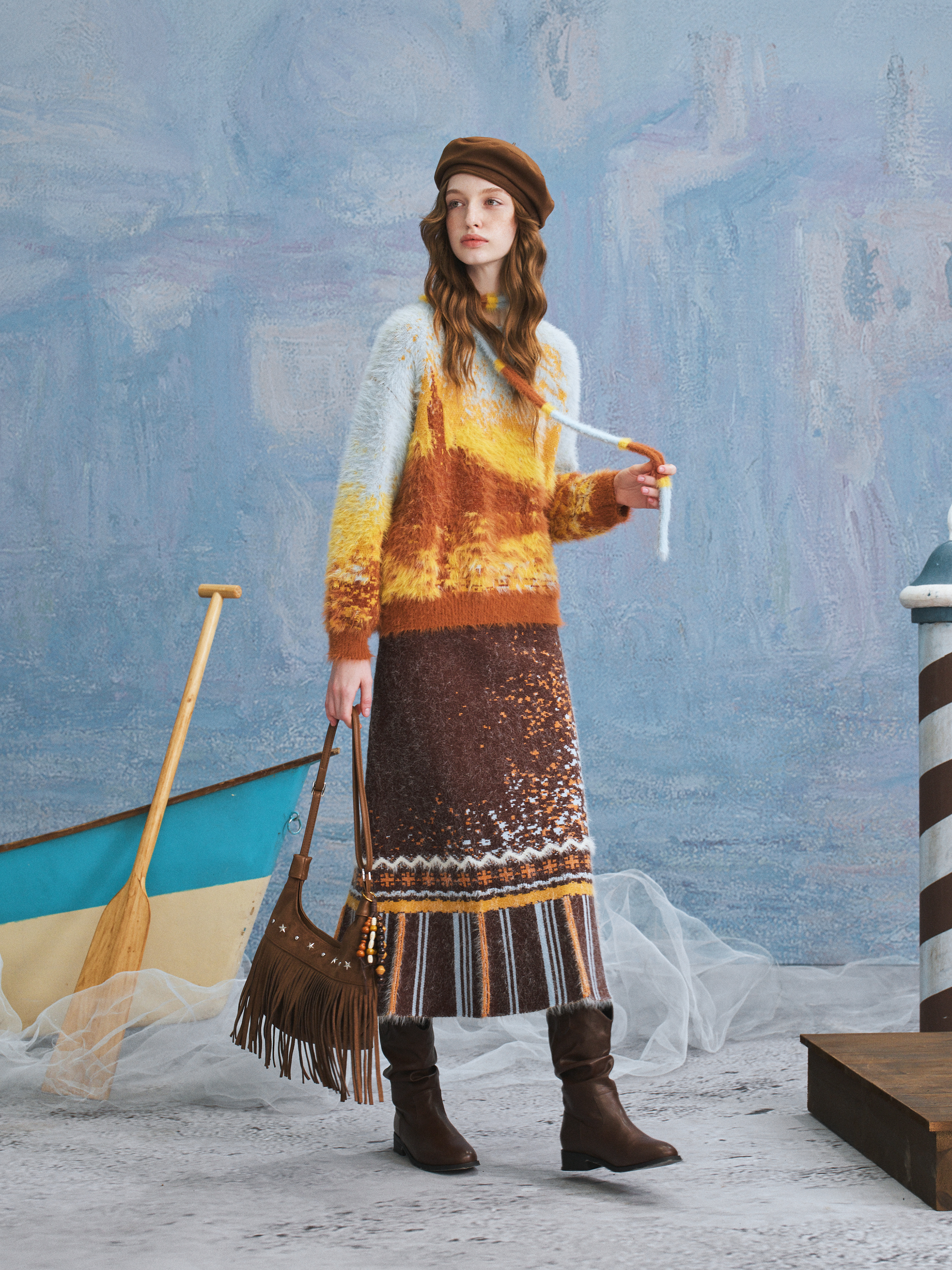 Artistic Velvet Skirt