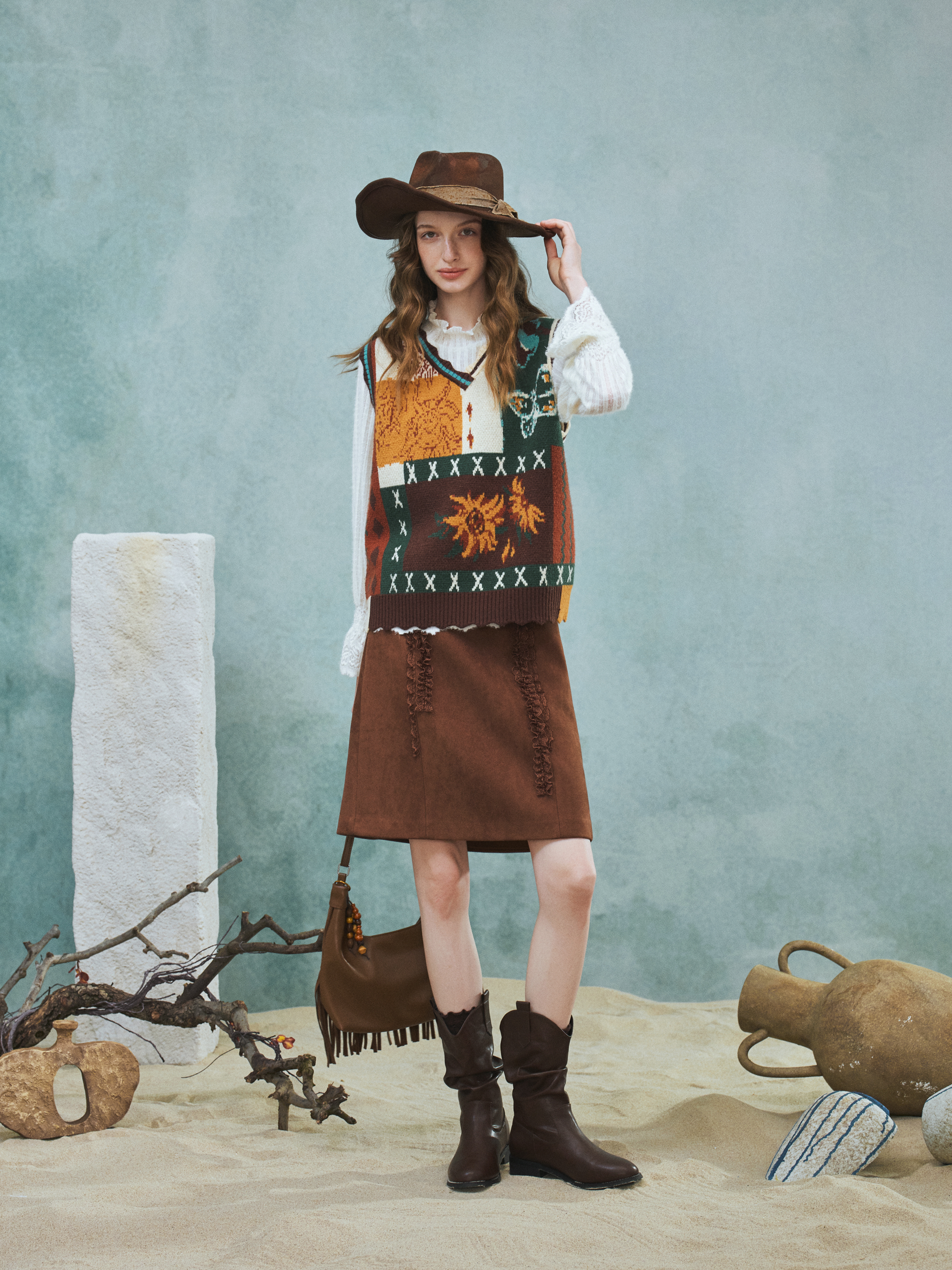Artistic Colorblock Skirt