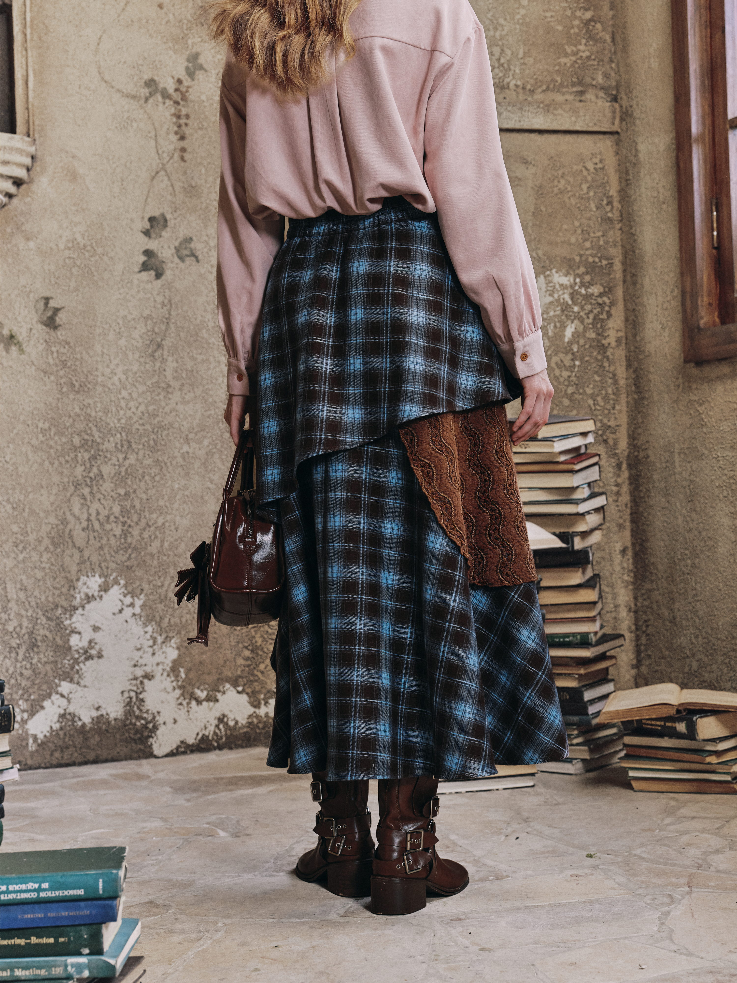 Plaid Patchwork Skirt