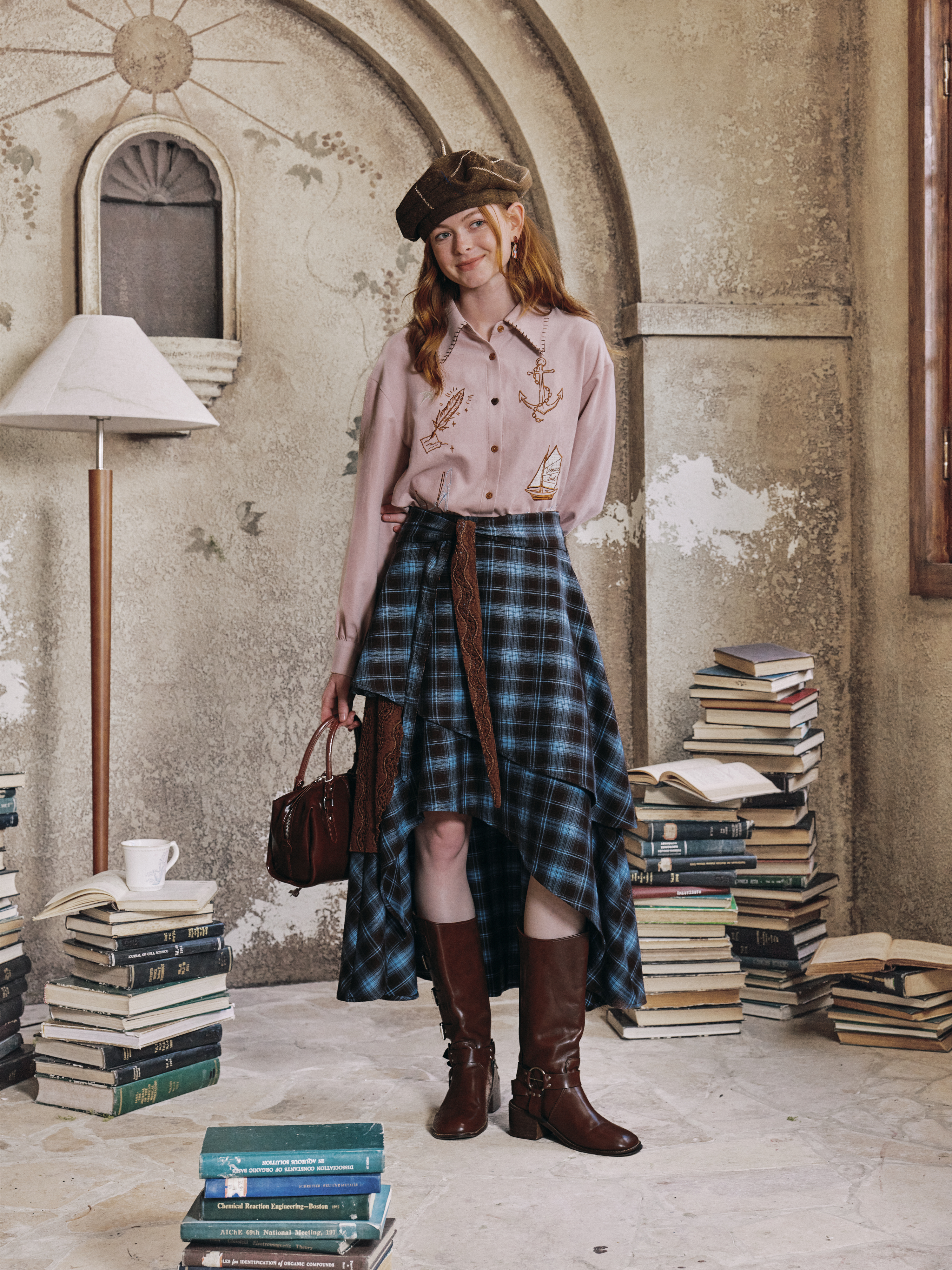 Plaid Patchwork Skirt