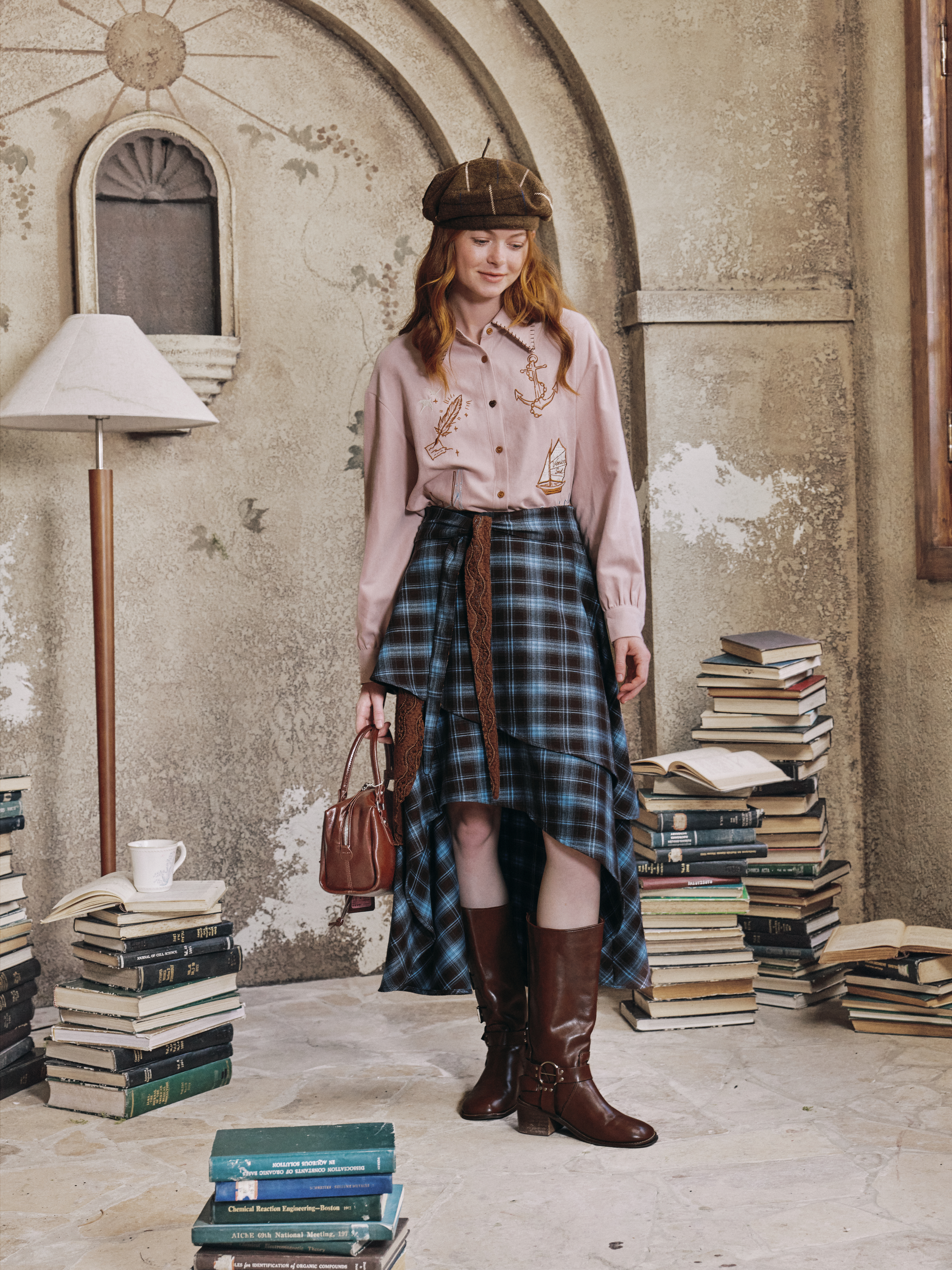 Plaid Patchwork Skirt