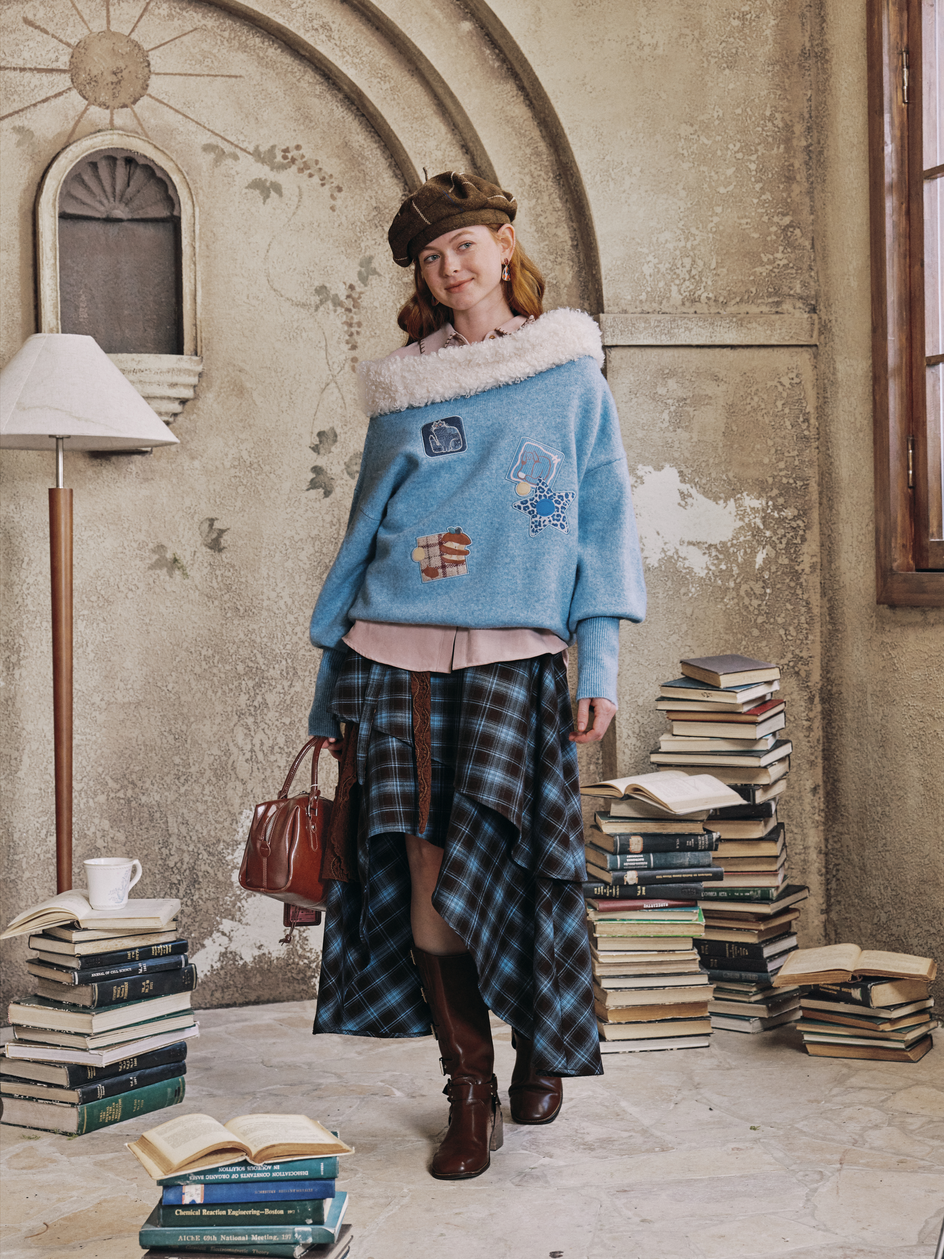 Plaid Patchwork Skirt