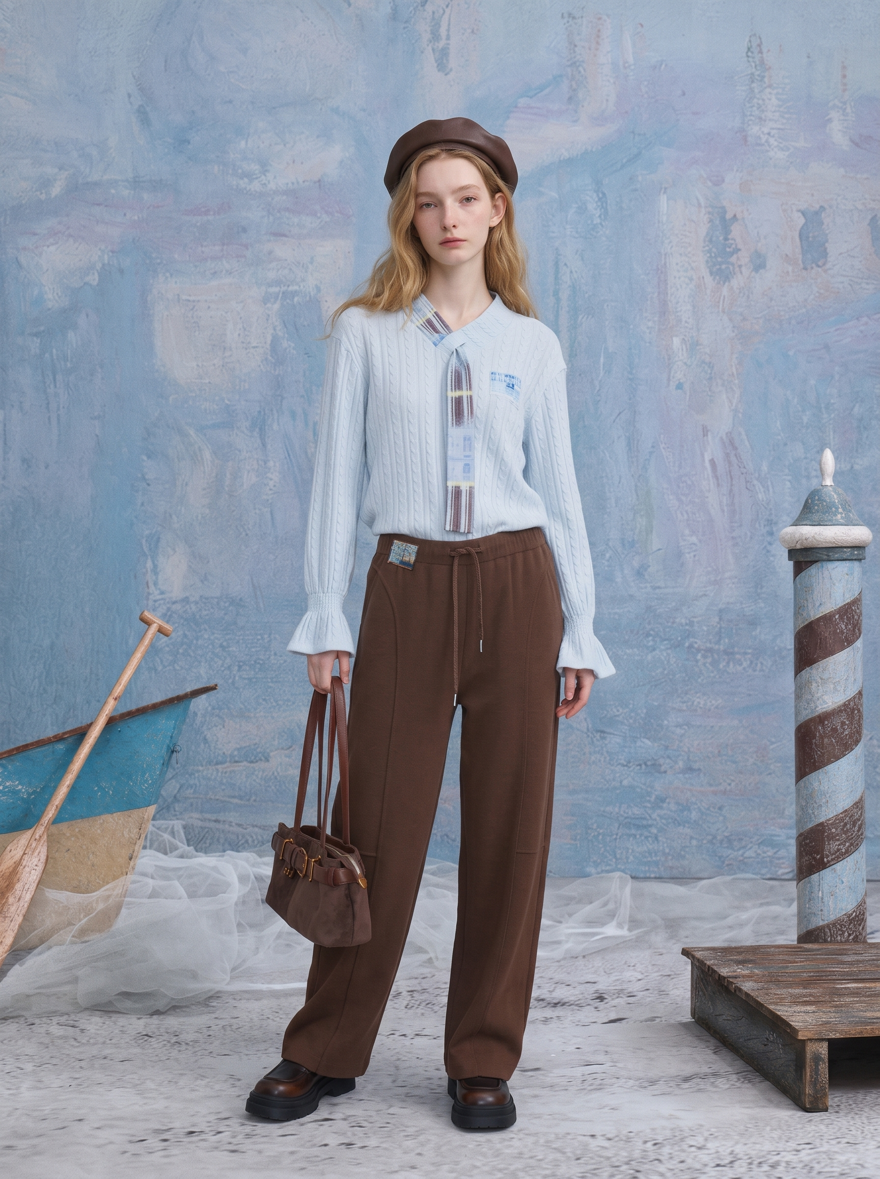 Casual Drawstring Wide-Leg Pants