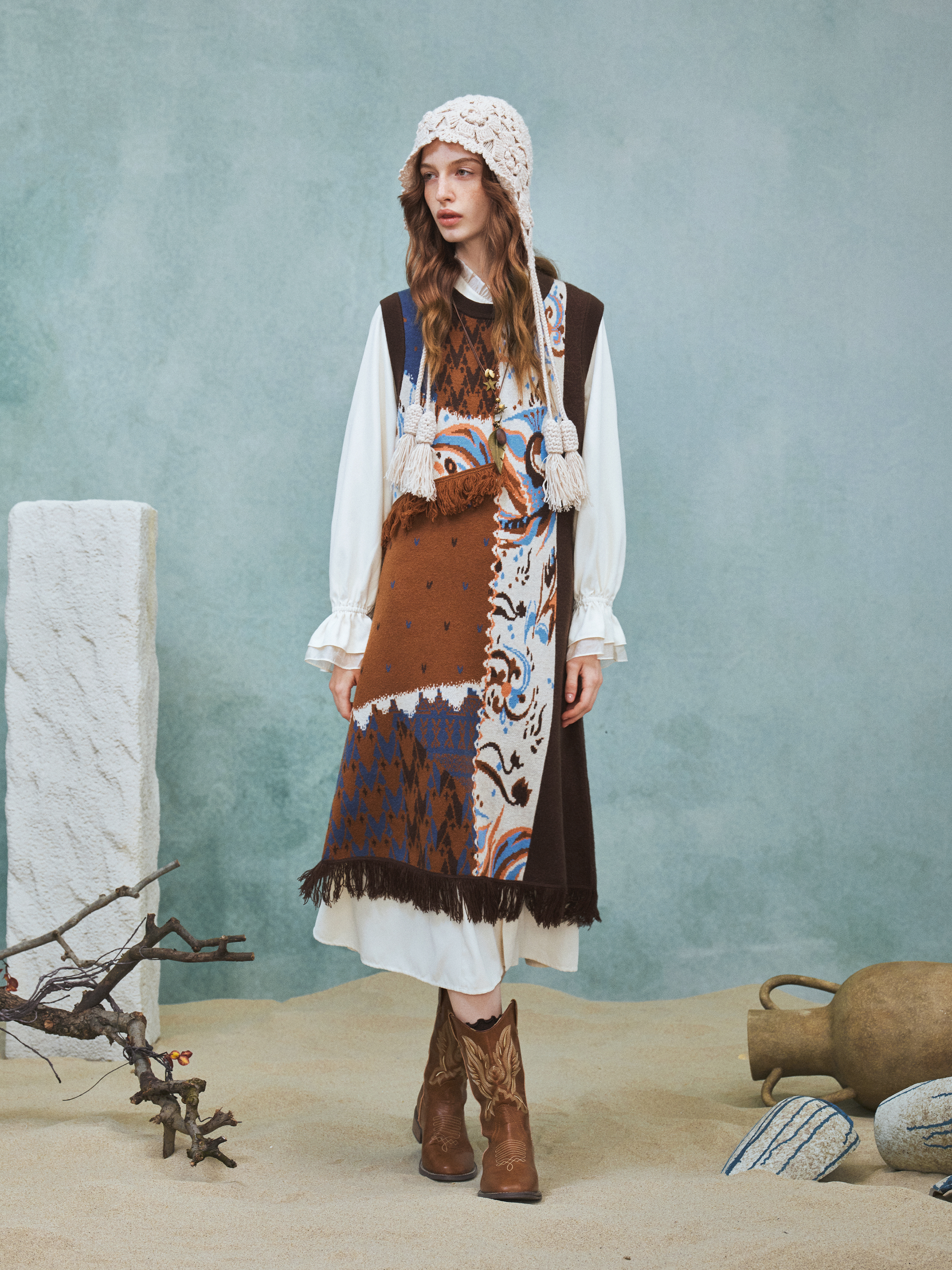 Artistic Brown Dress