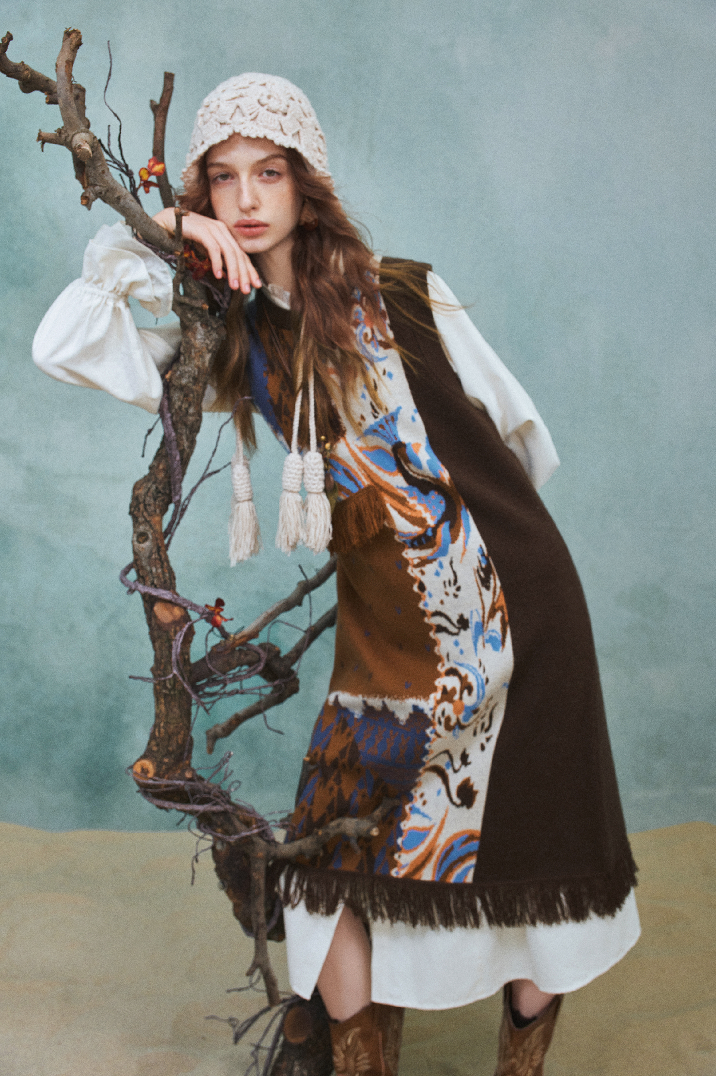 Artistic Brown Dress