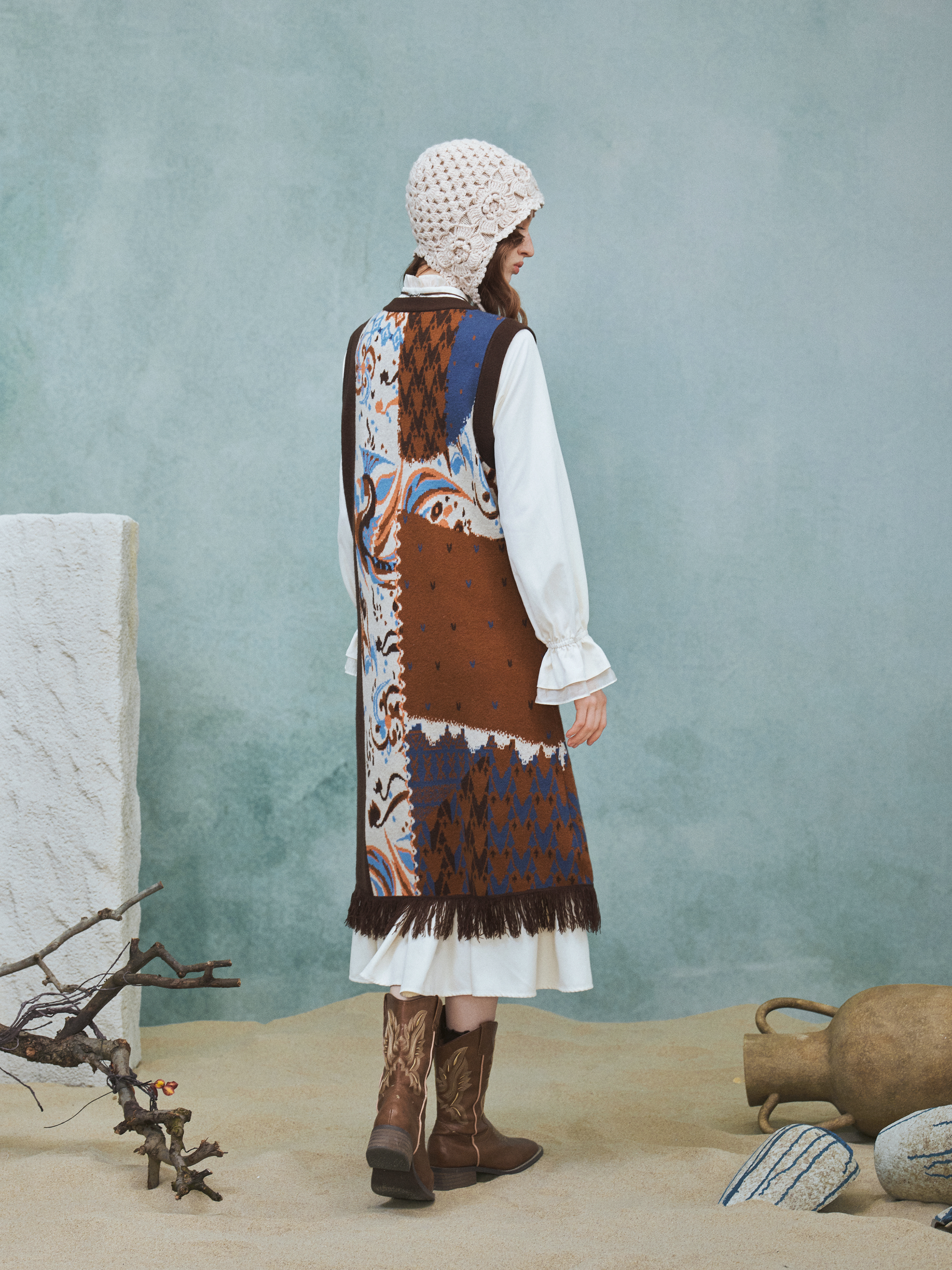 Artistic Brown Dress