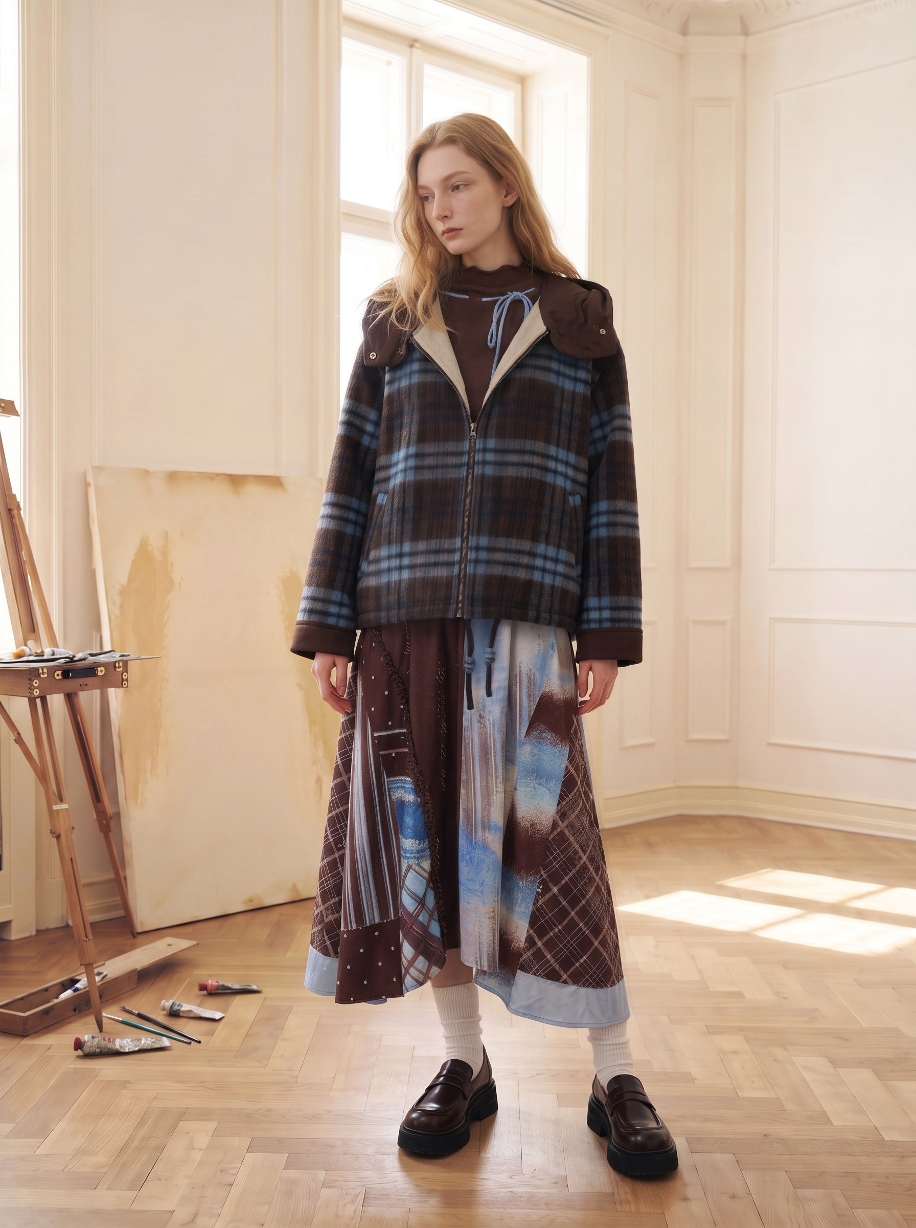 Vintage Plaid Wool Coat