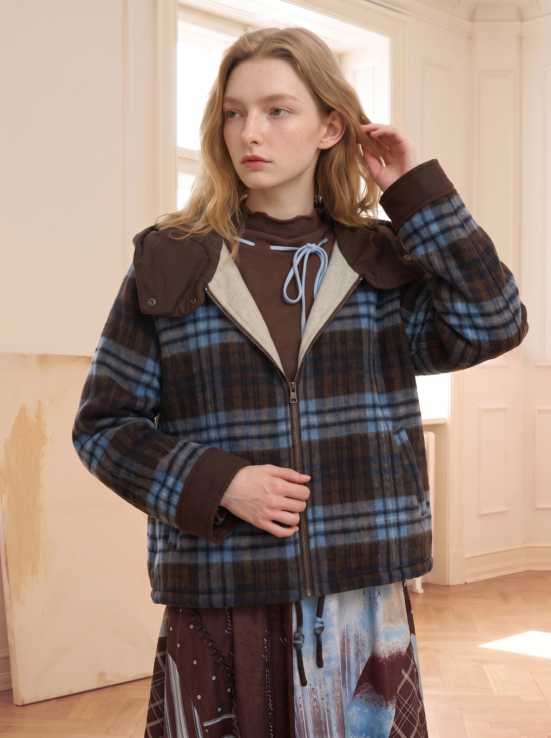 Vintage Plaid Wool Coat
