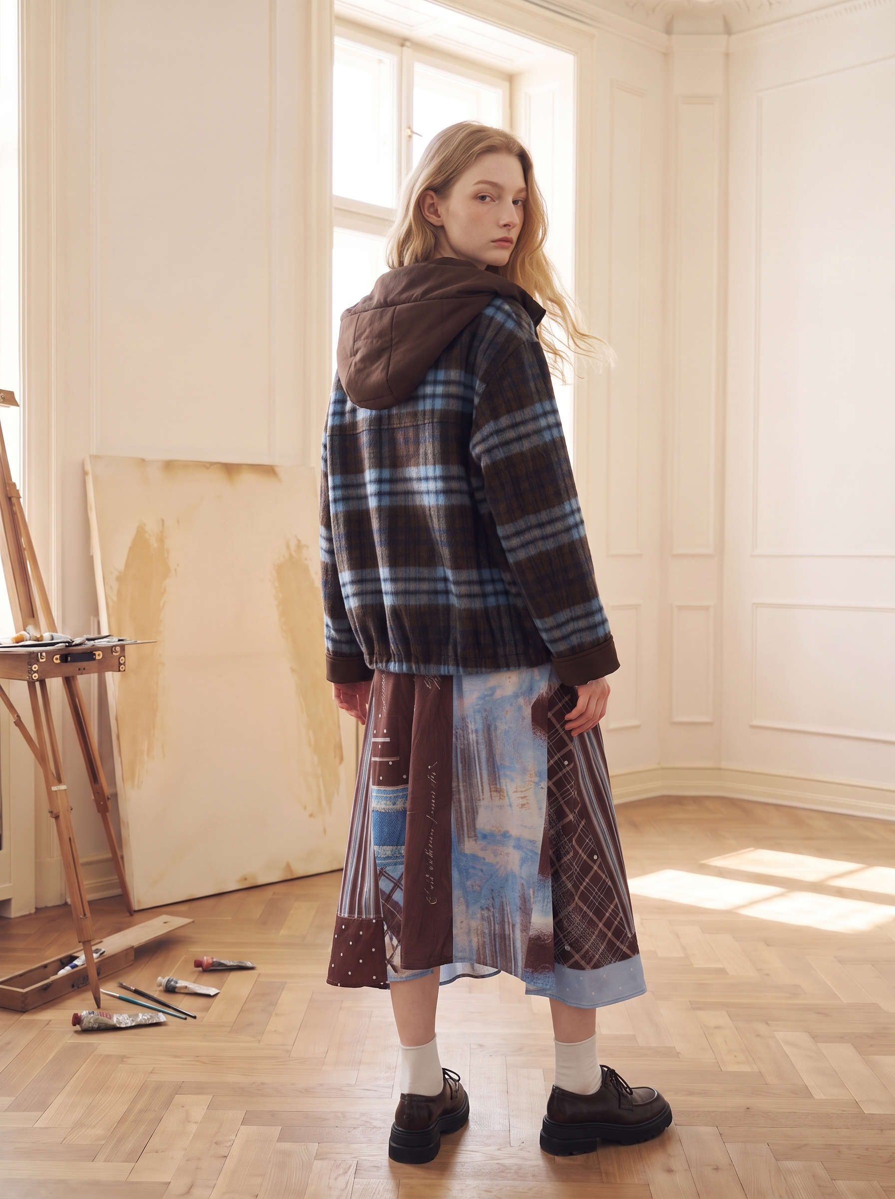 Vintage Plaid Wool Coat