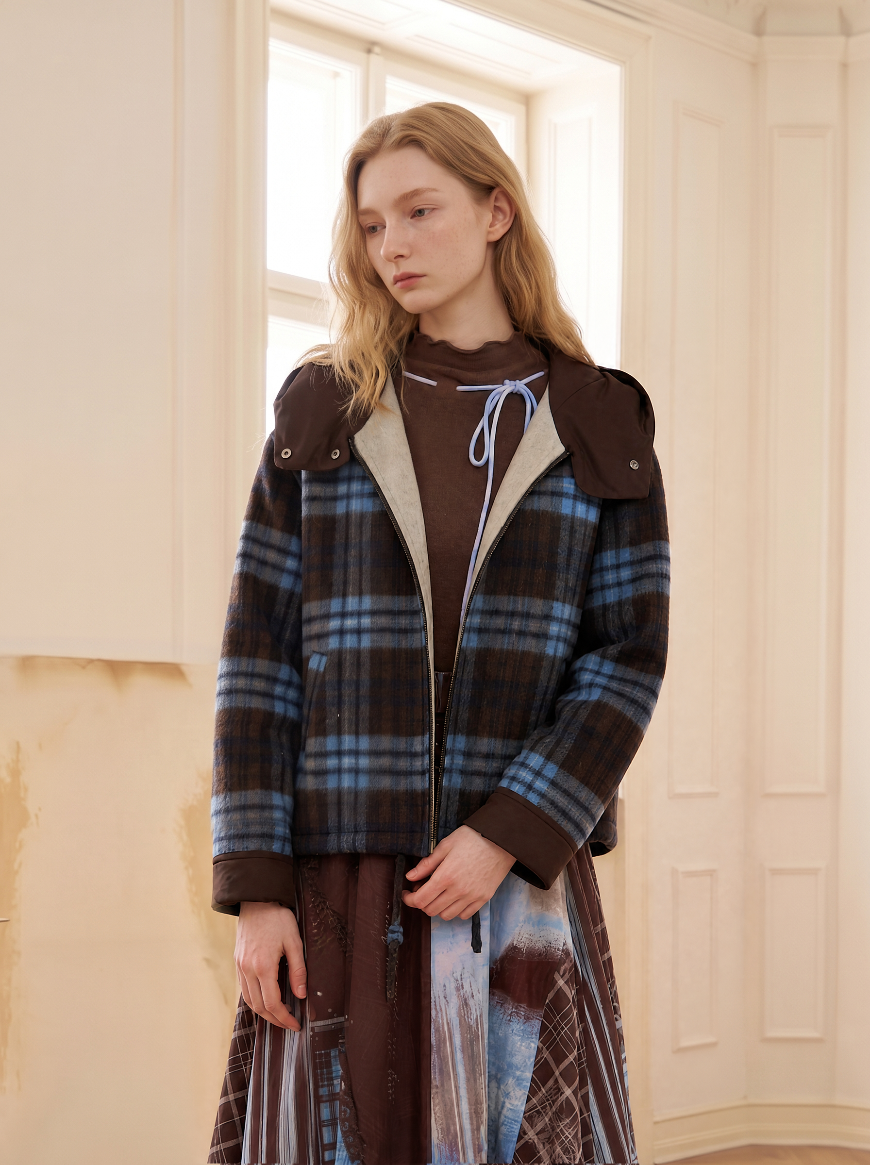 Vintage Plaid Wool Coat