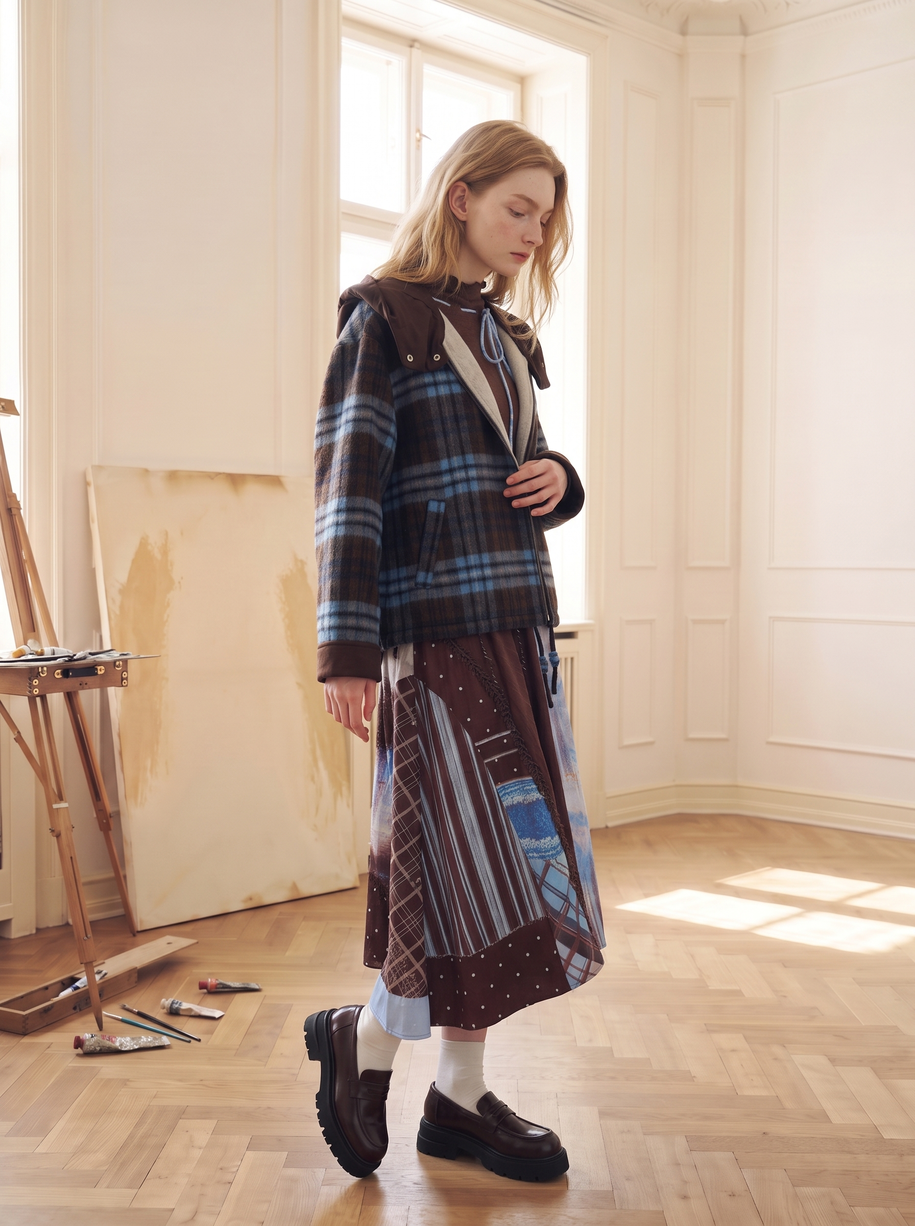 Vintage Plaid Wool Coat