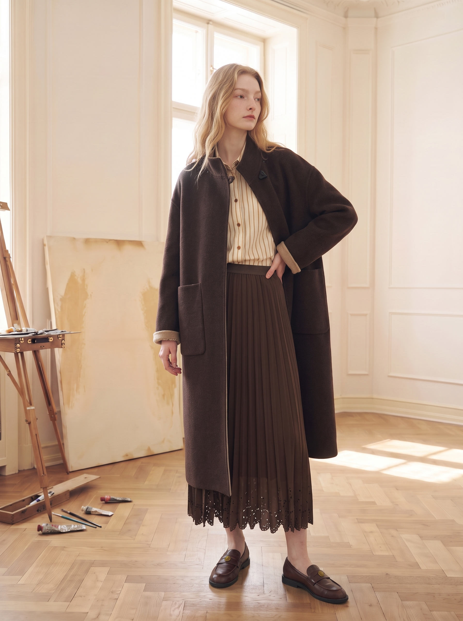 Artistic Long Wool Coat