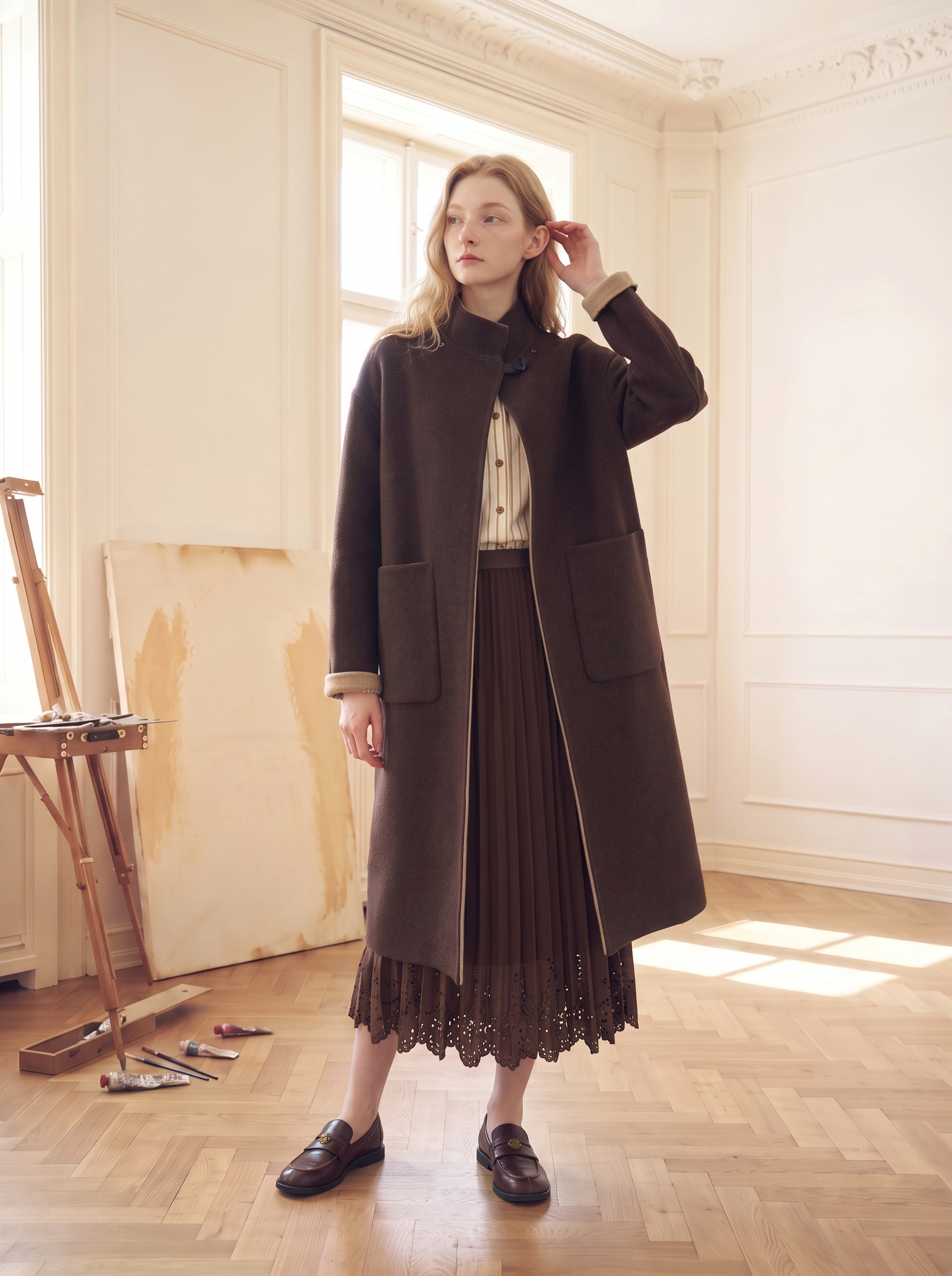 Artistic Long Wool Coat