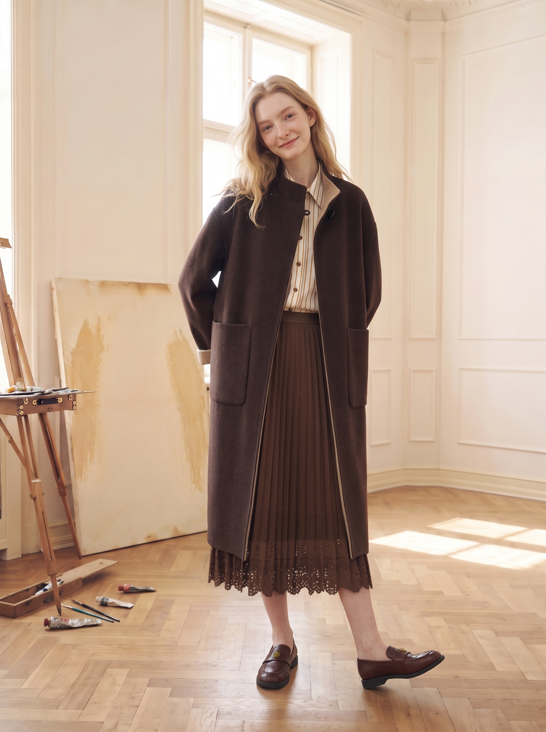 Artistic Long Wool Coat