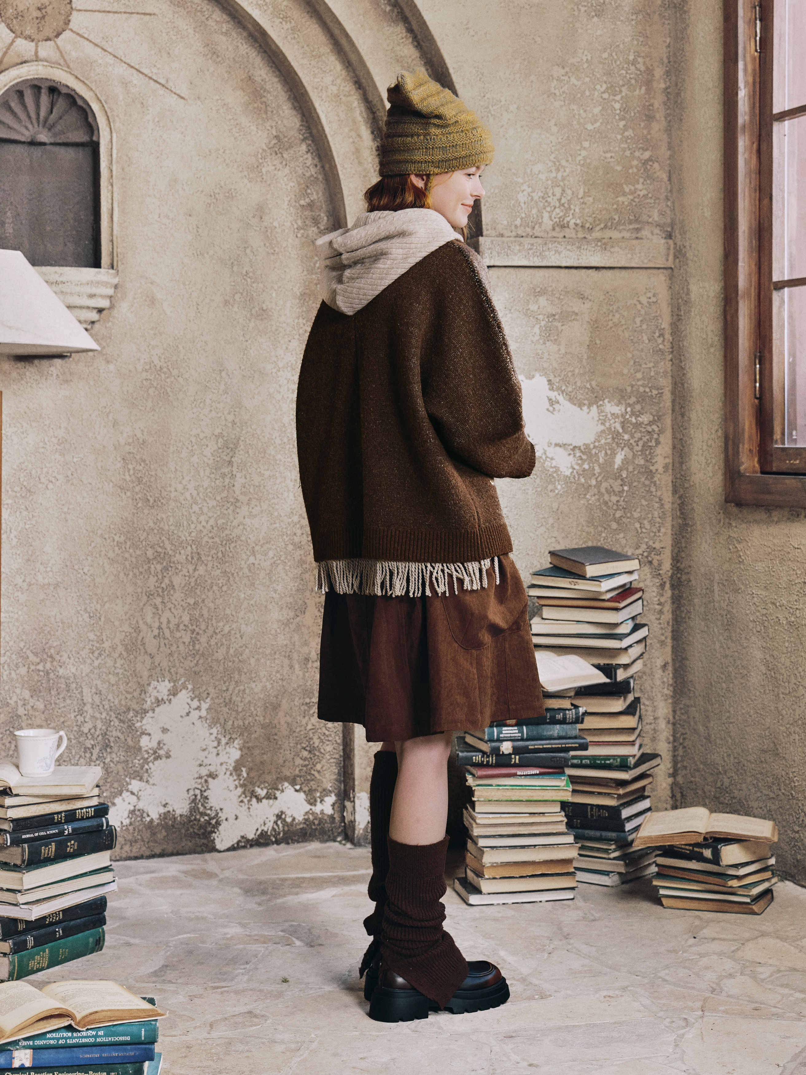 Vintage Contrast-Collar Sweater