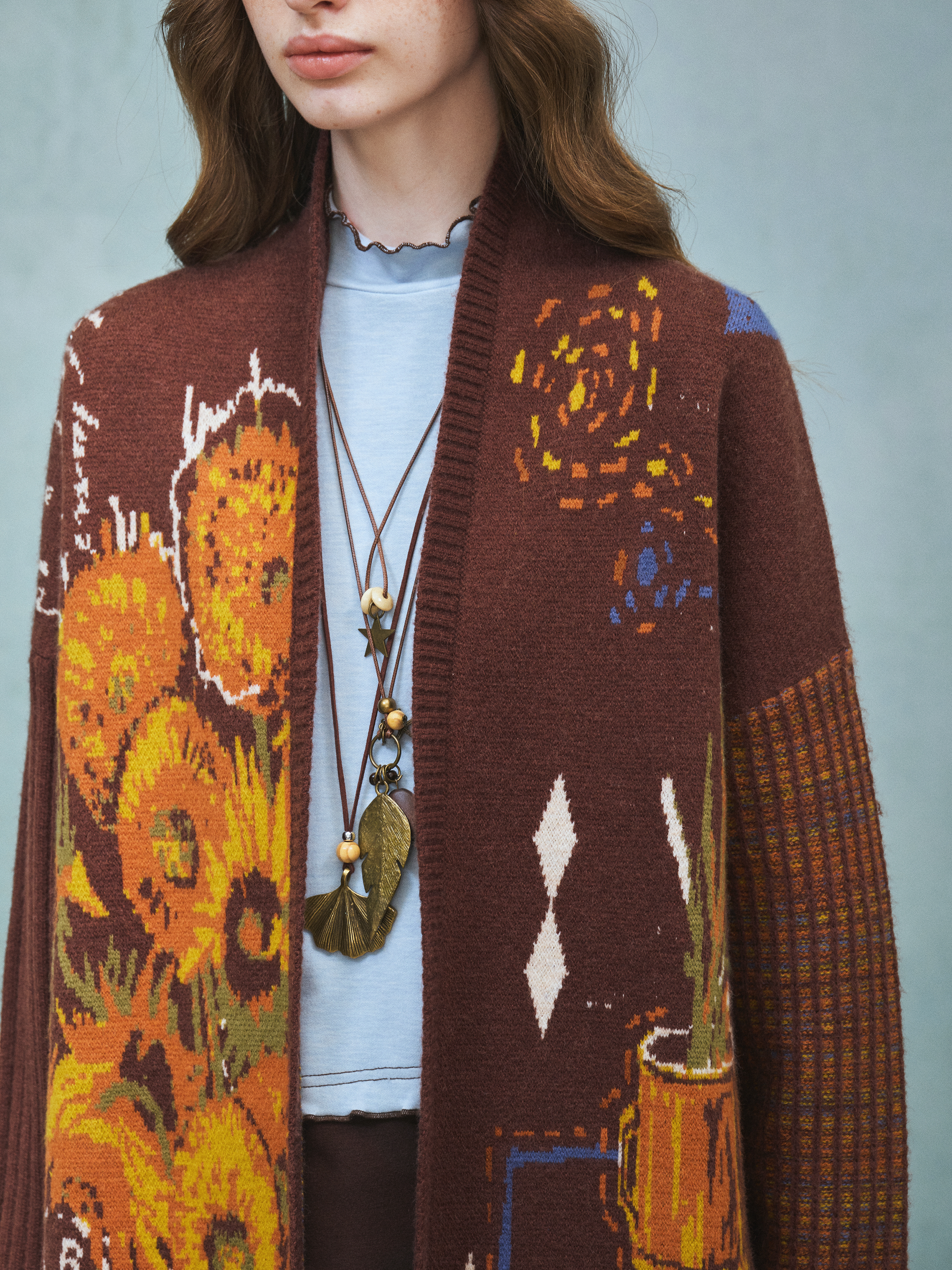 Vintage Jacquard Long Sweater