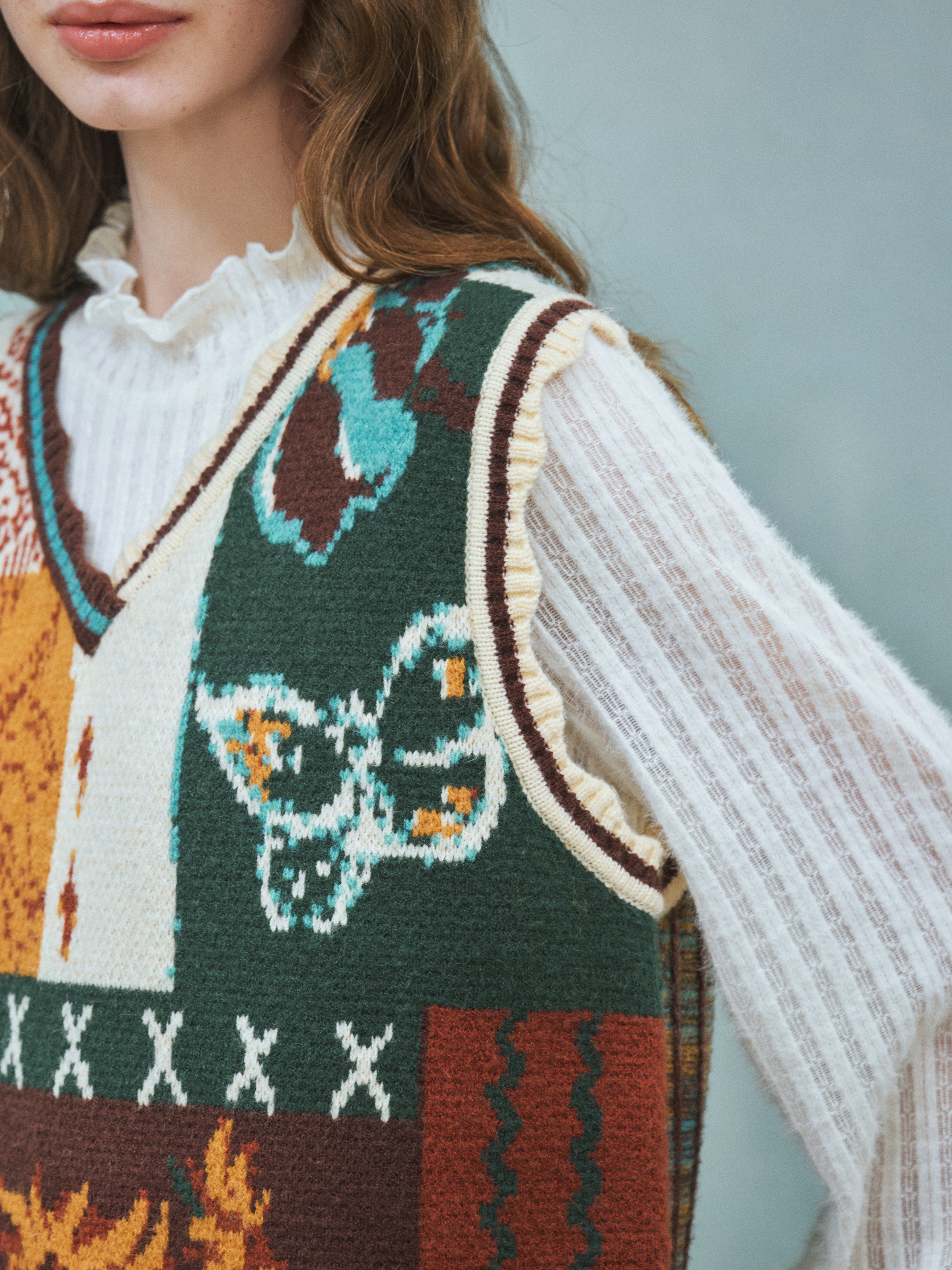 Vintage Colorblock Jacquard Sweater