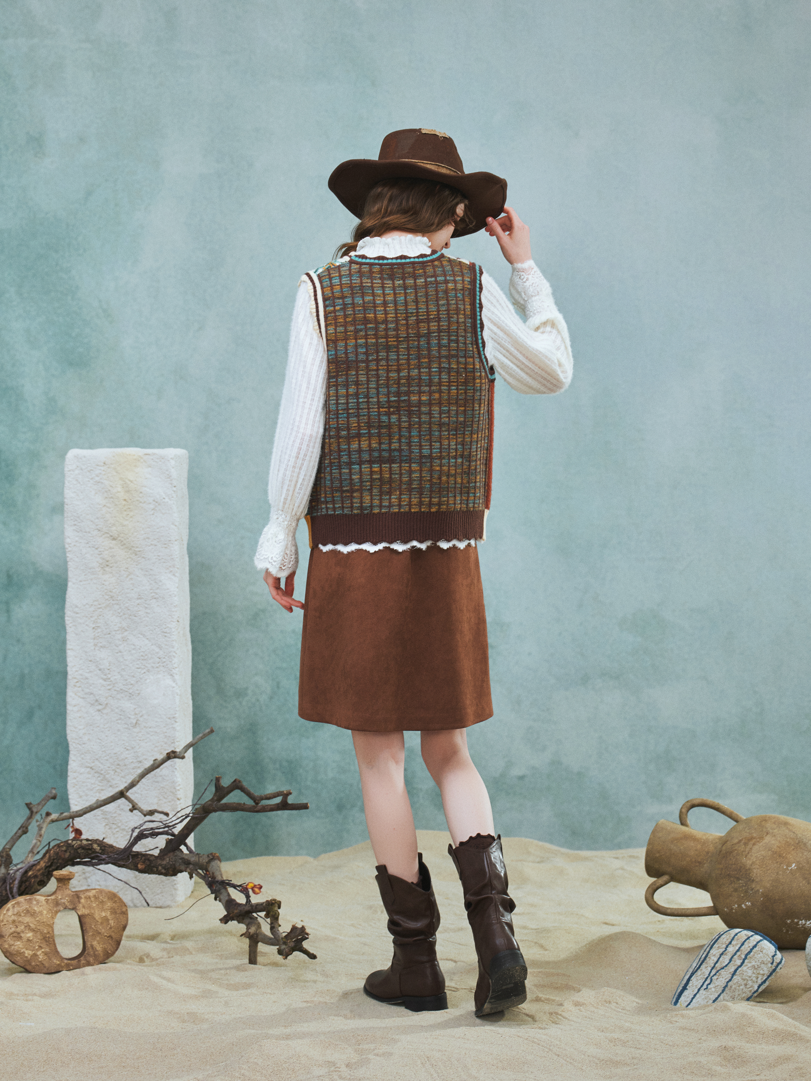 Vintage Colorblock Jacquard Sweater
