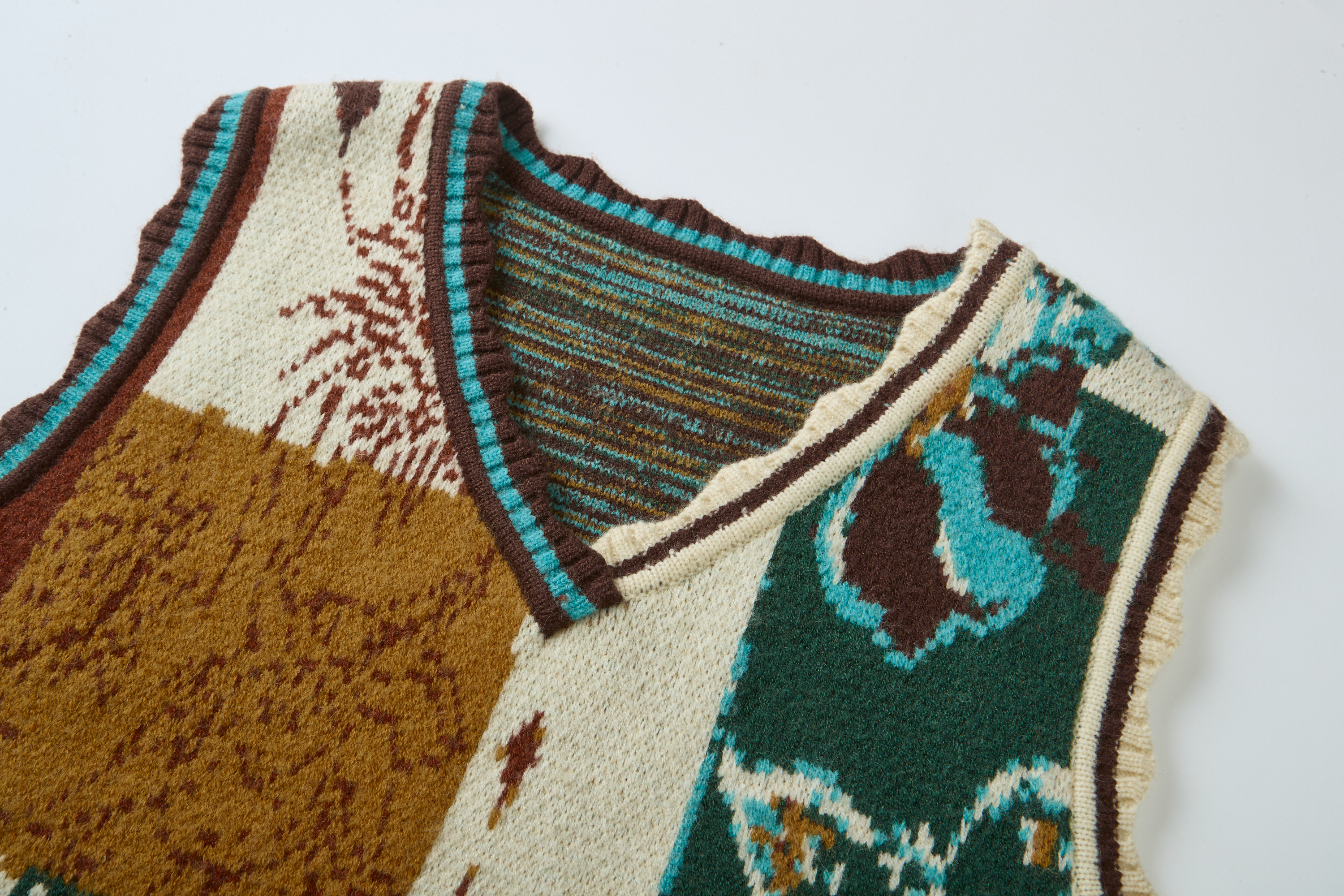 Vintage Colorblock Jacquard Sweater