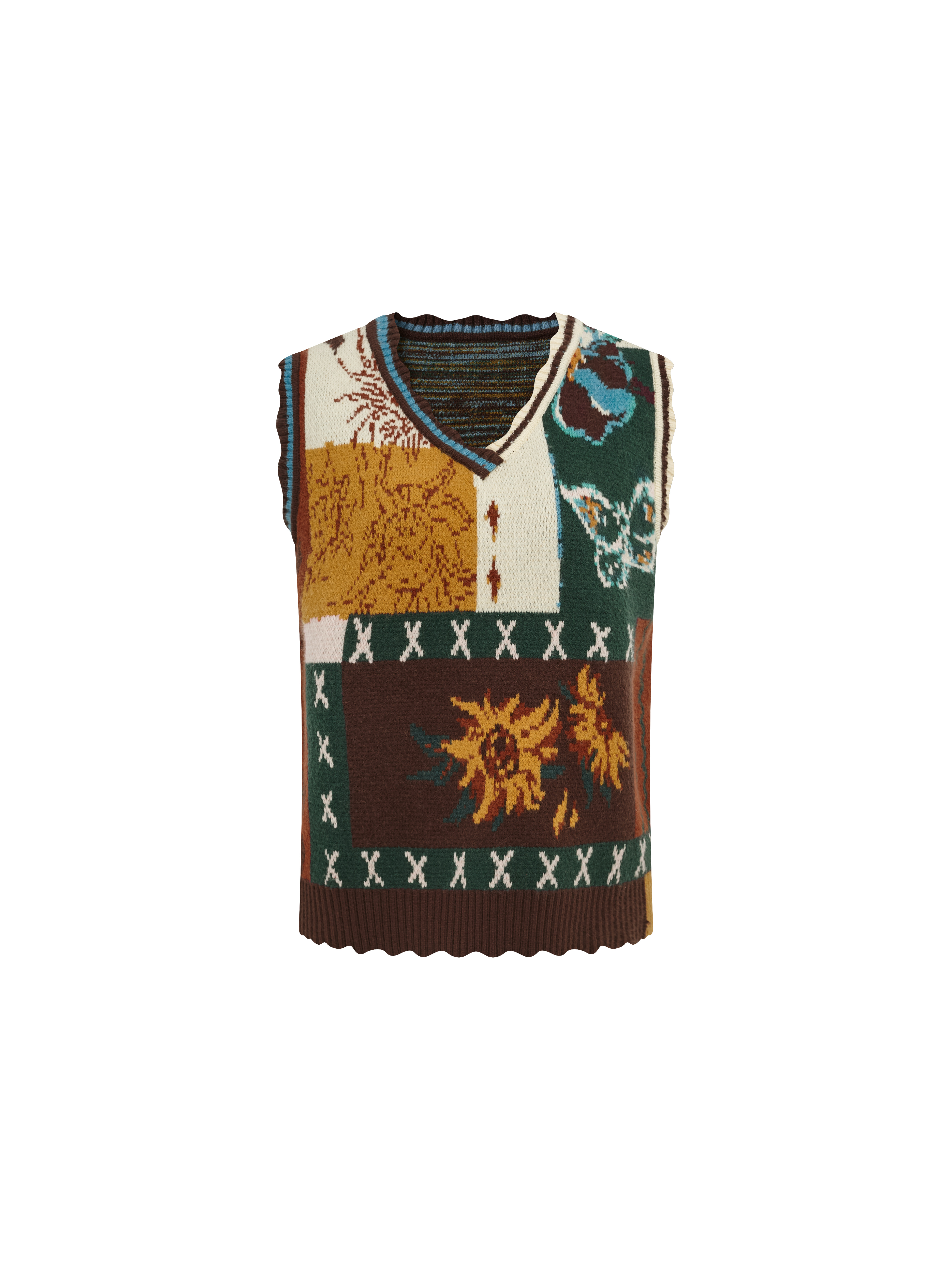 Vintage Colorblock Jacquard Sweater