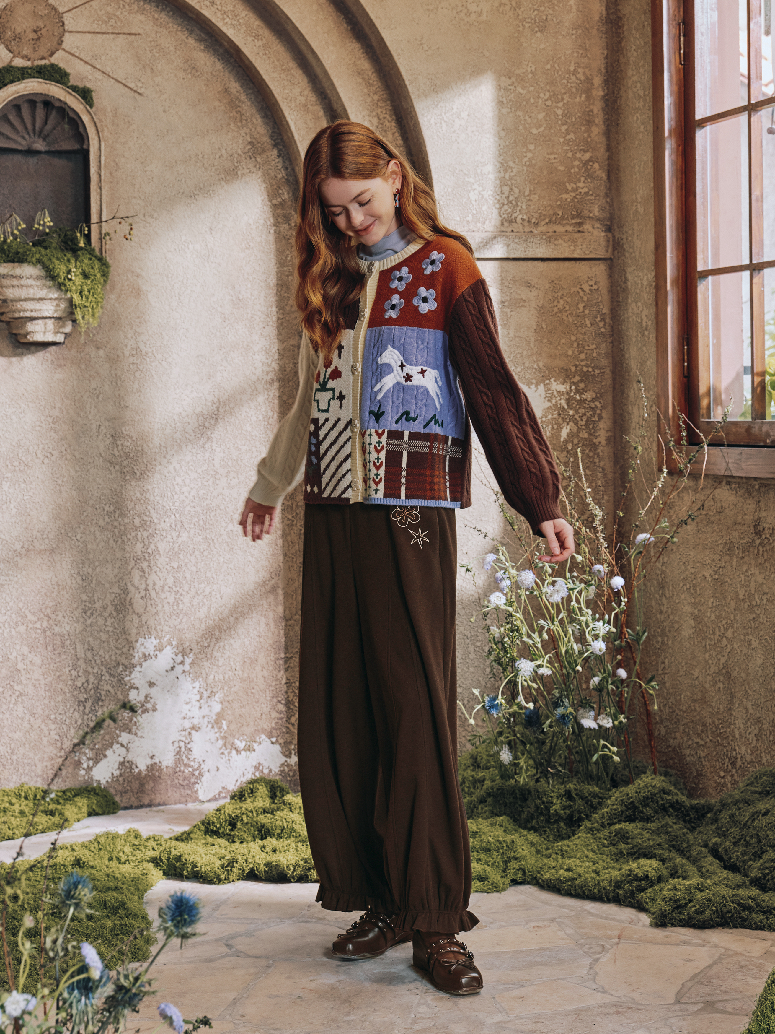 Artistic Colorblock Jacquard Sweater