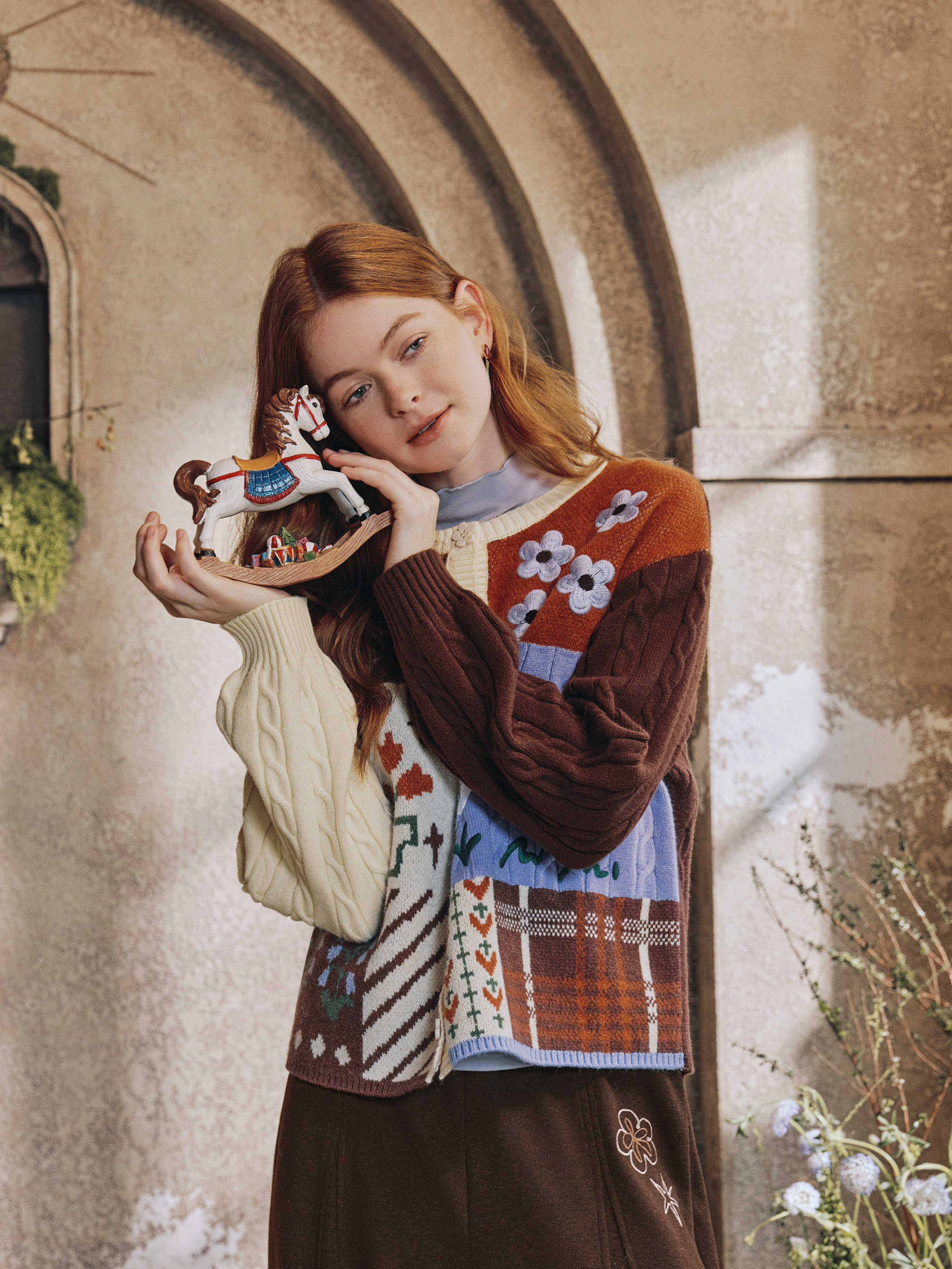 Artistic Colorblock Jacquard Sweater